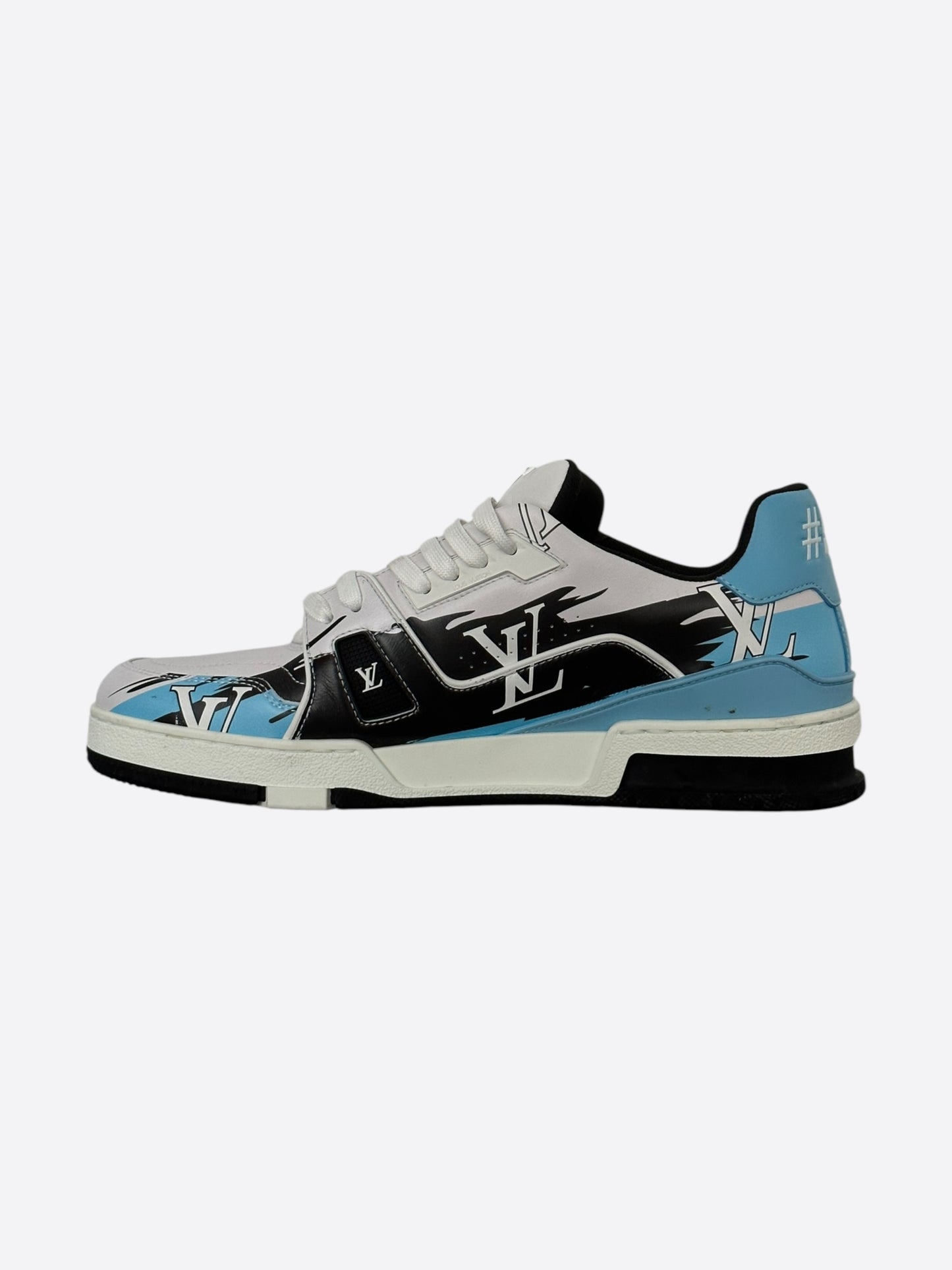 Louis Vuitton Black & Blue Logo Trainers