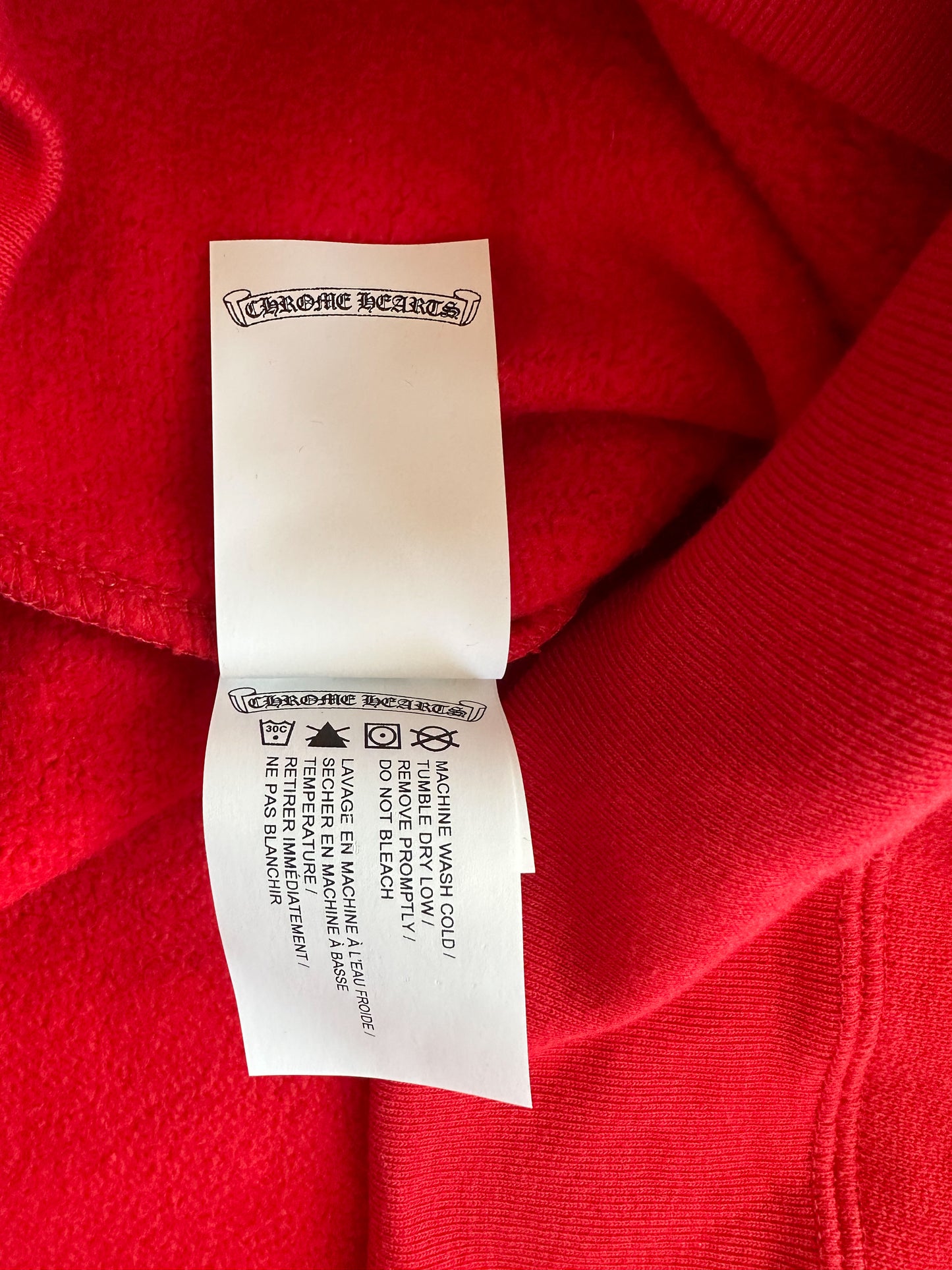 Chrome Hearts Red & White Triple Cross Embroidered Quarter Zip Sweater
