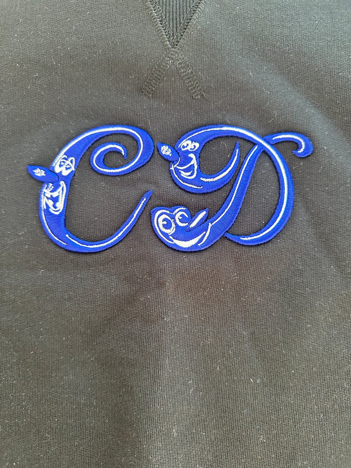 Dior Kenny Scharf Black & Blue Embroidered Logo Sweater