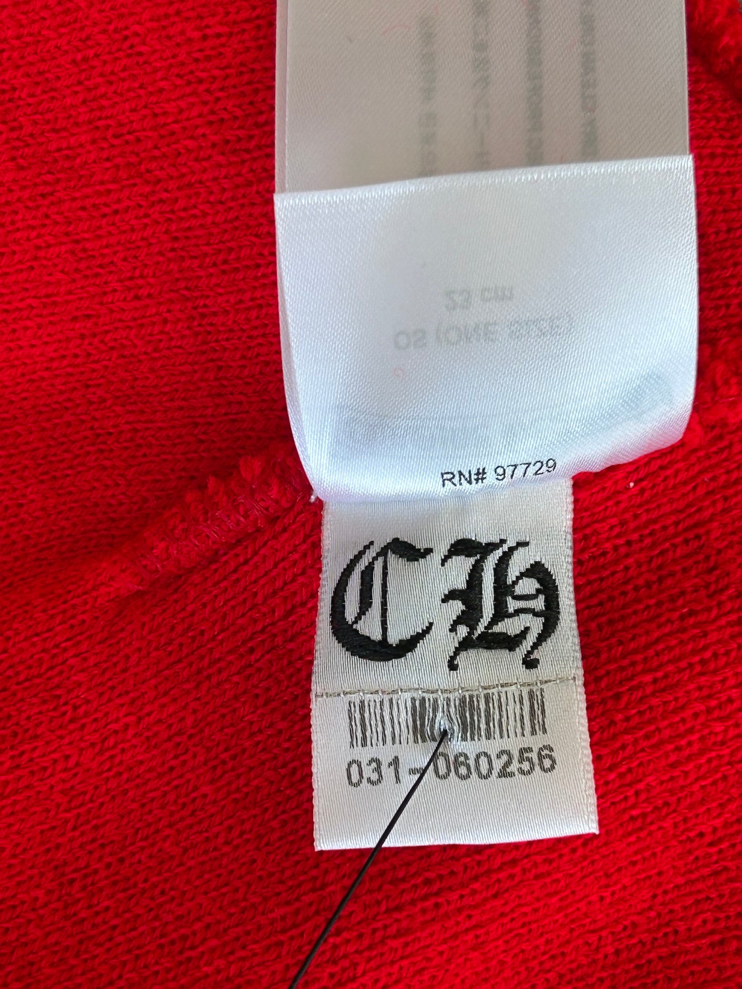 Chrome Hearts Red & White Embroidered Logo Beanie