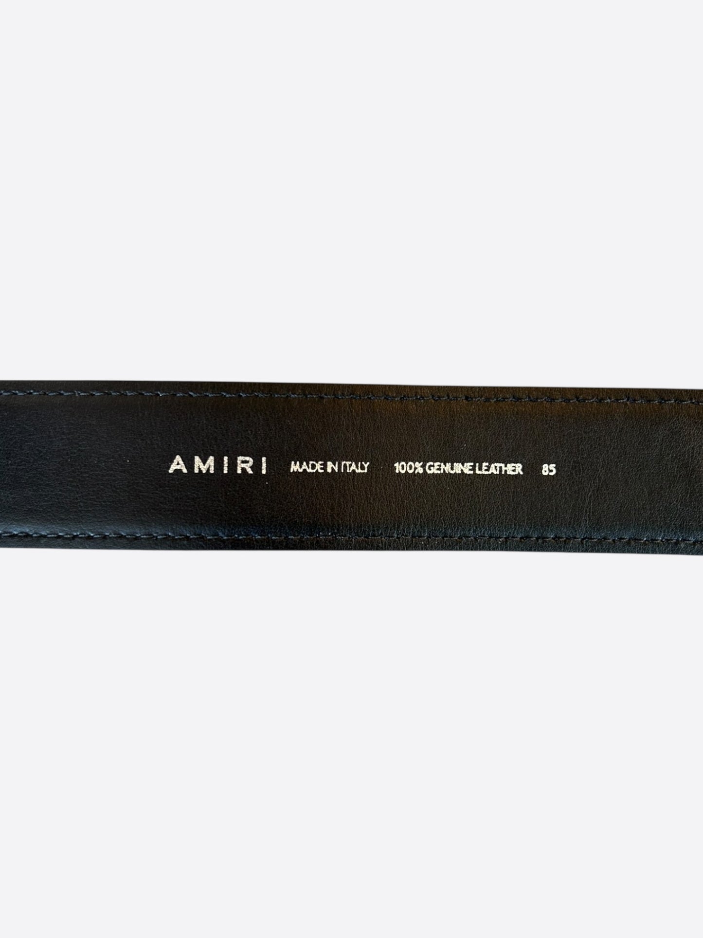 Amiri Black & Blue MA Logo Leather Belt
