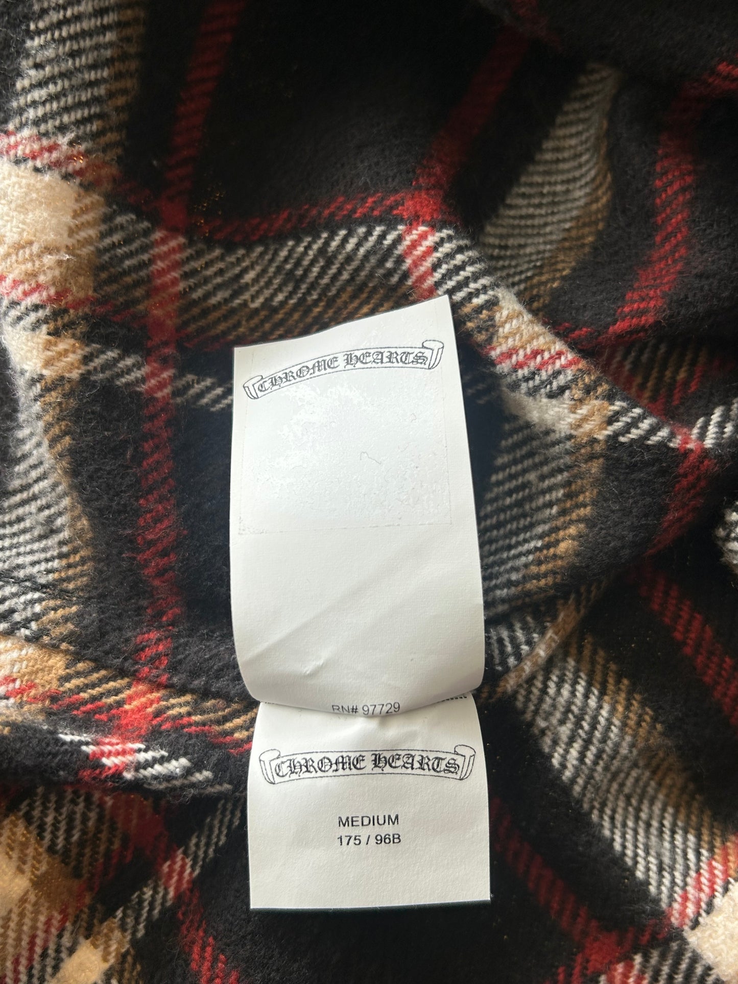 Chrome Hearts Black & Red Plaid Flannel Jacket