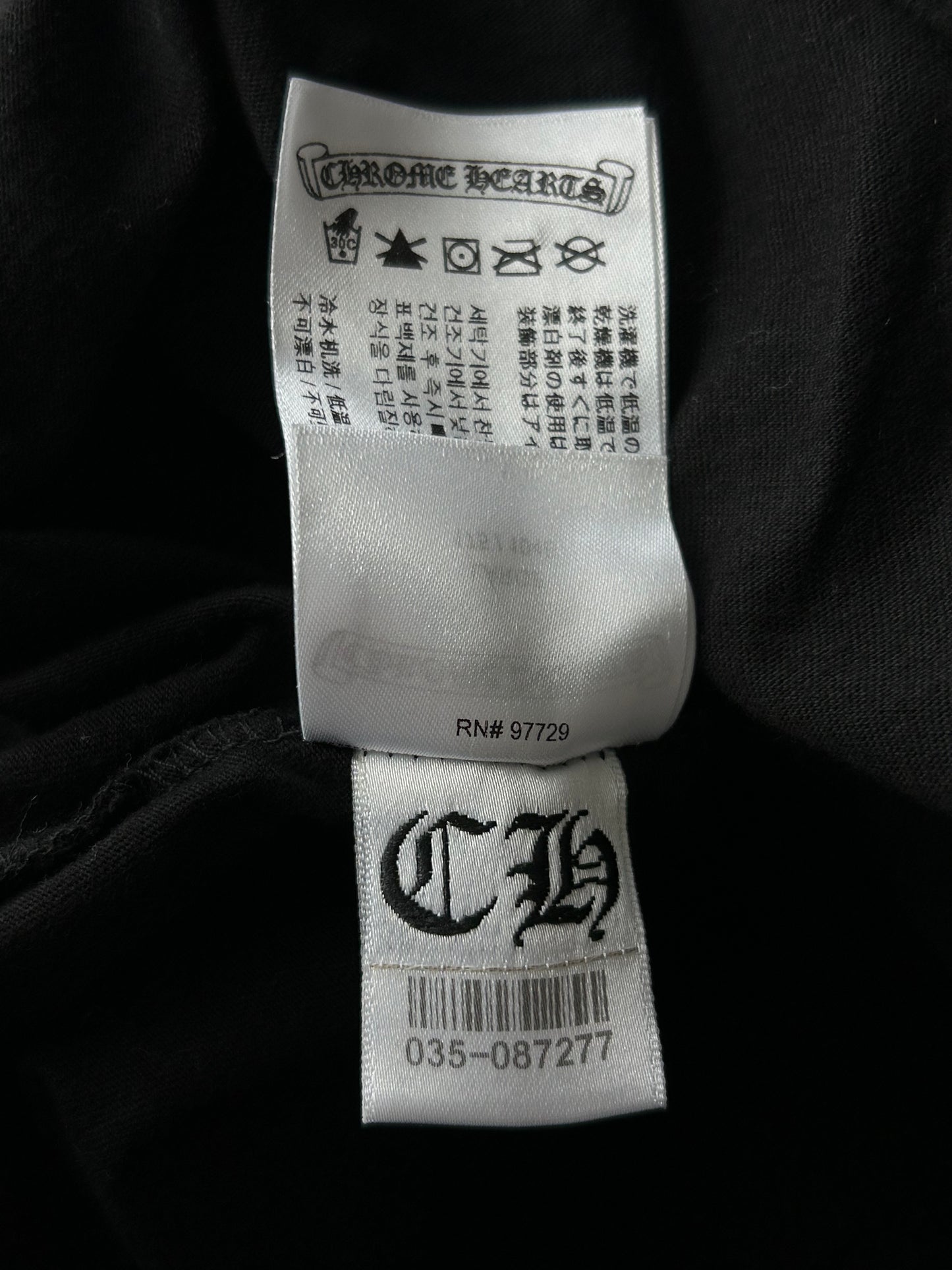Chrome Hearts Black & Yellow Neck Logo Longsleeve T-Shirt