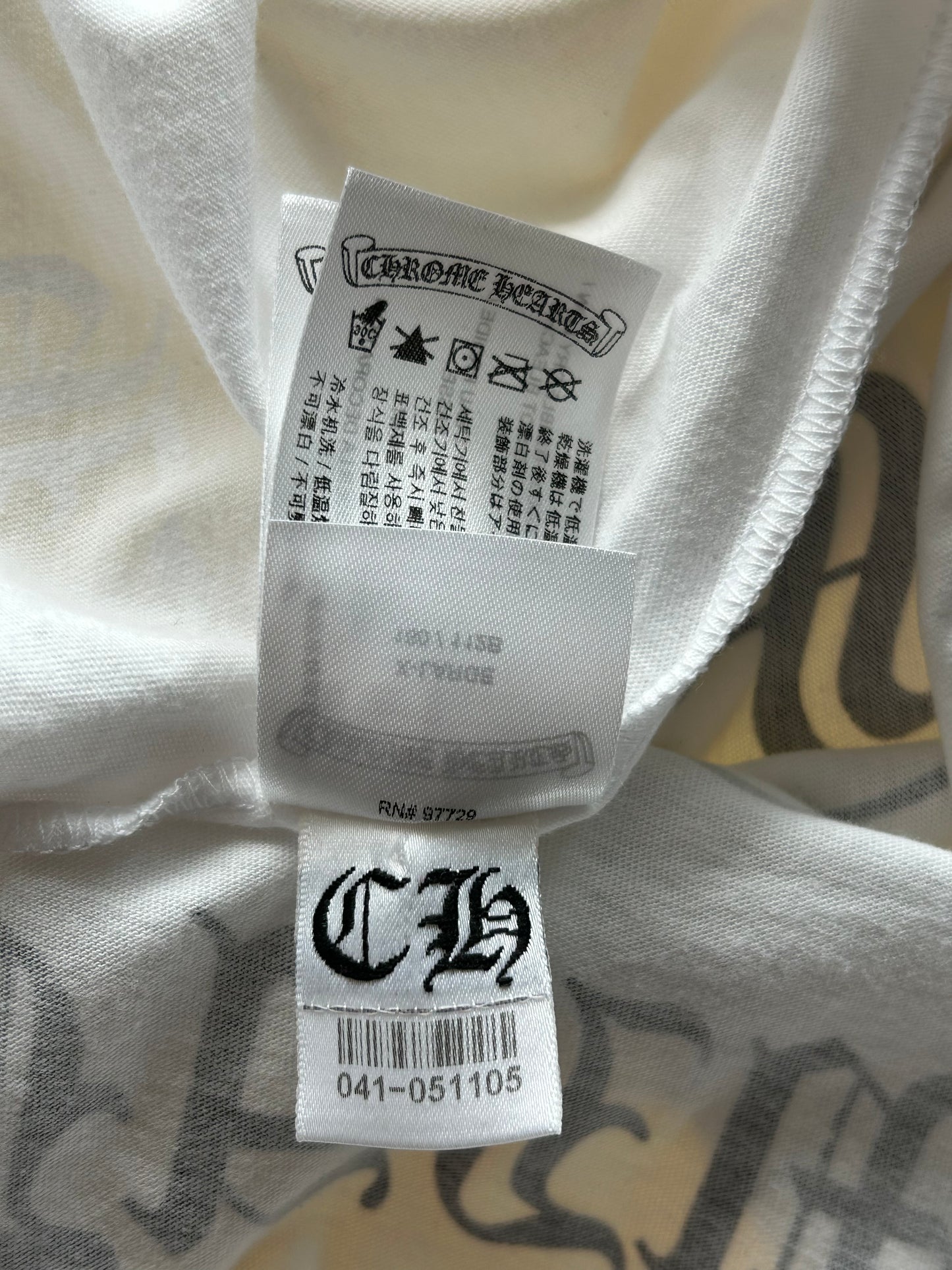 Chrome Hearts White & Black Miami Horseshoe Logo T-Shirt