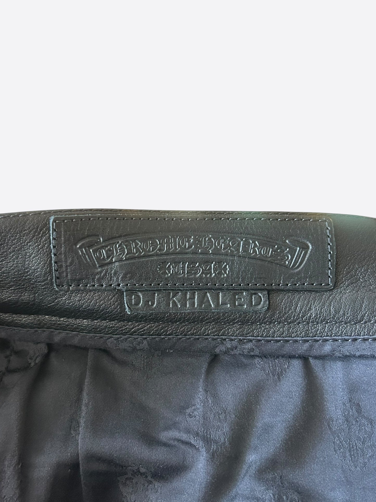 Chrome Hearts Black Star Patch Leather Pants