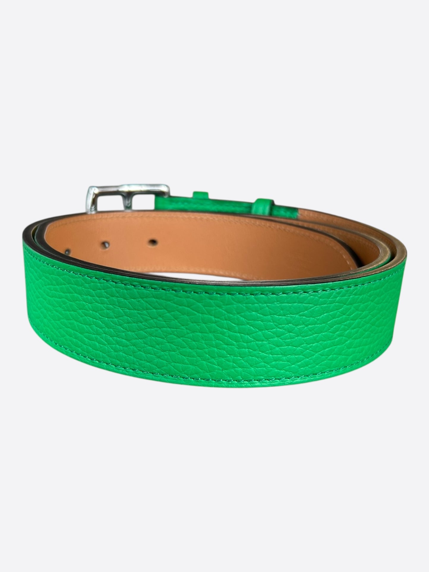 Hermes Green Togo & Palladium Etriviere Belt