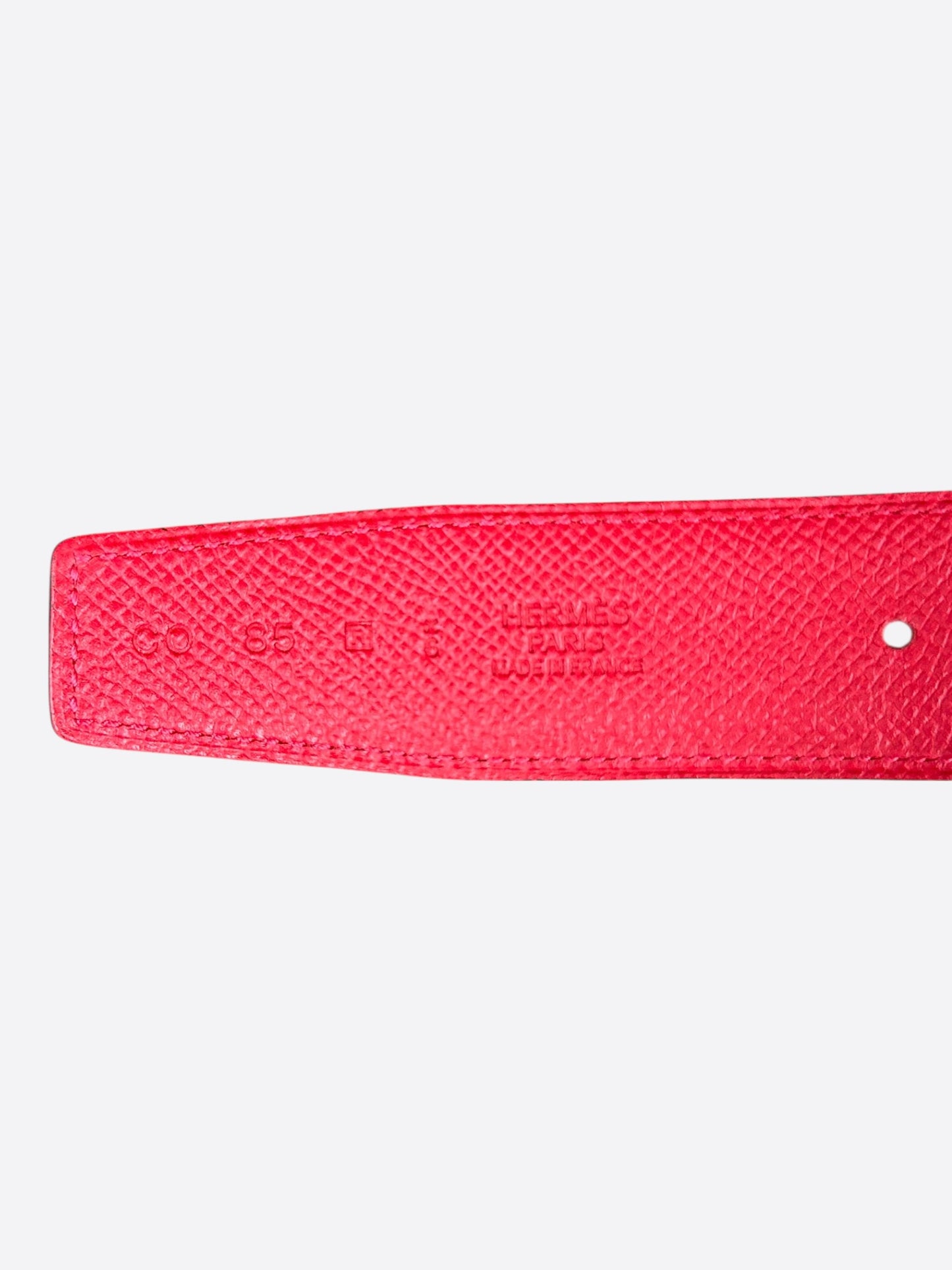 Hermes Burgundy & Pink Palladium Chaine d'Ancre Reversible Belt