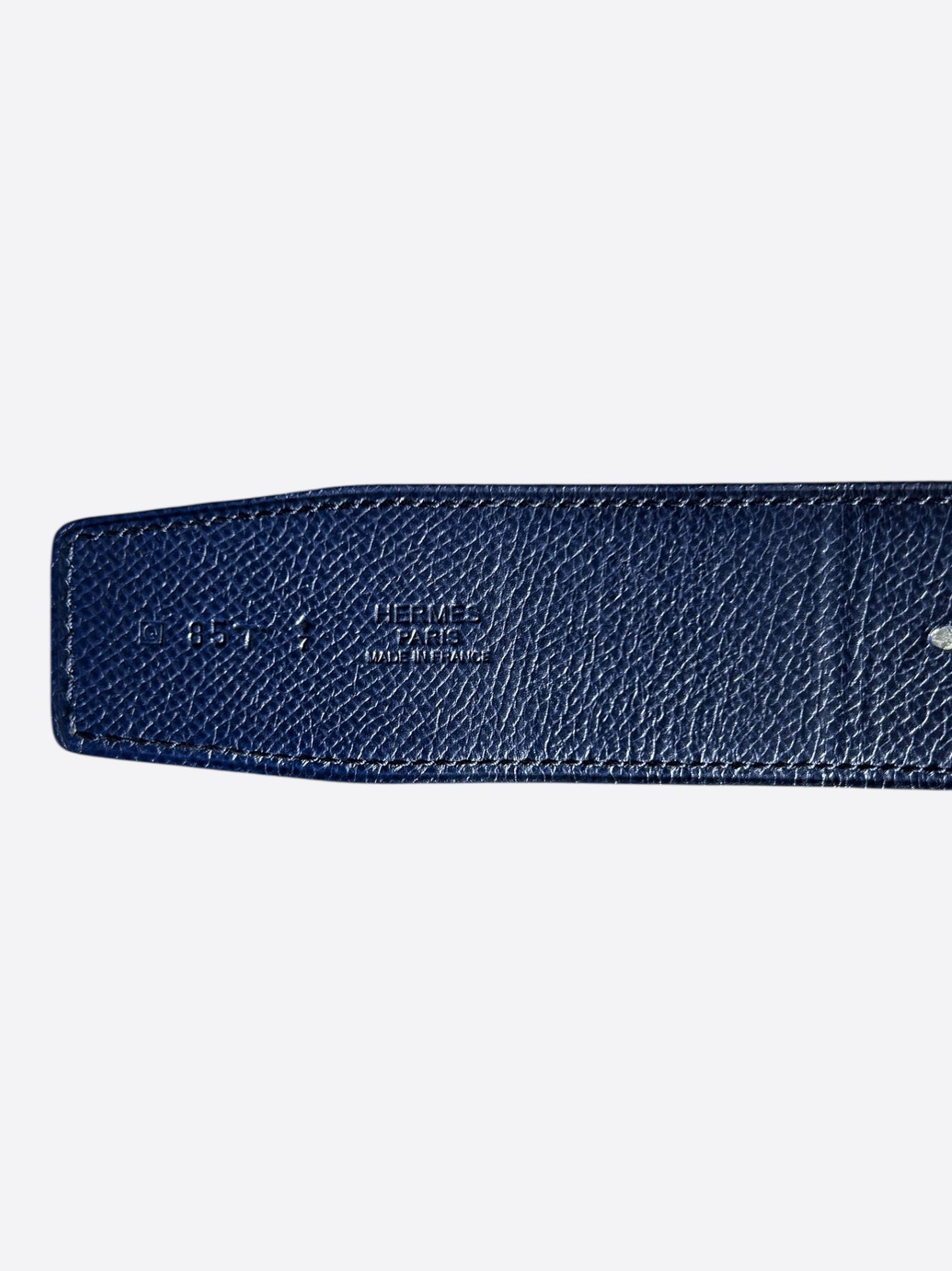 Hermes Blue & Turquoise Constance Palladium Reversible Belt