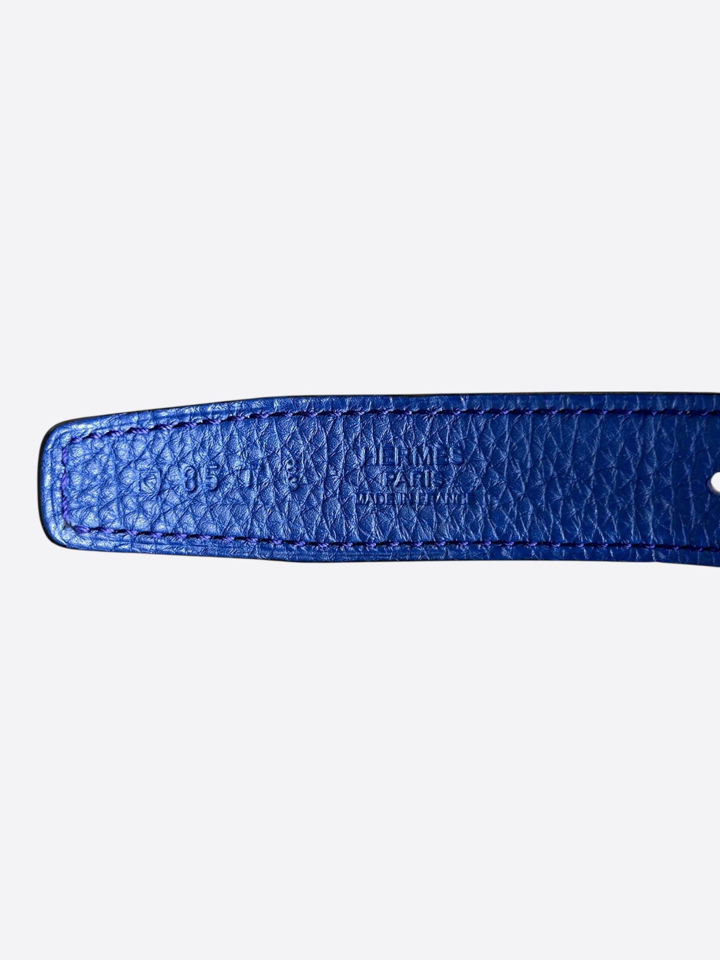 Hermes Navy & Blue Constance Palladium Reversible Belt