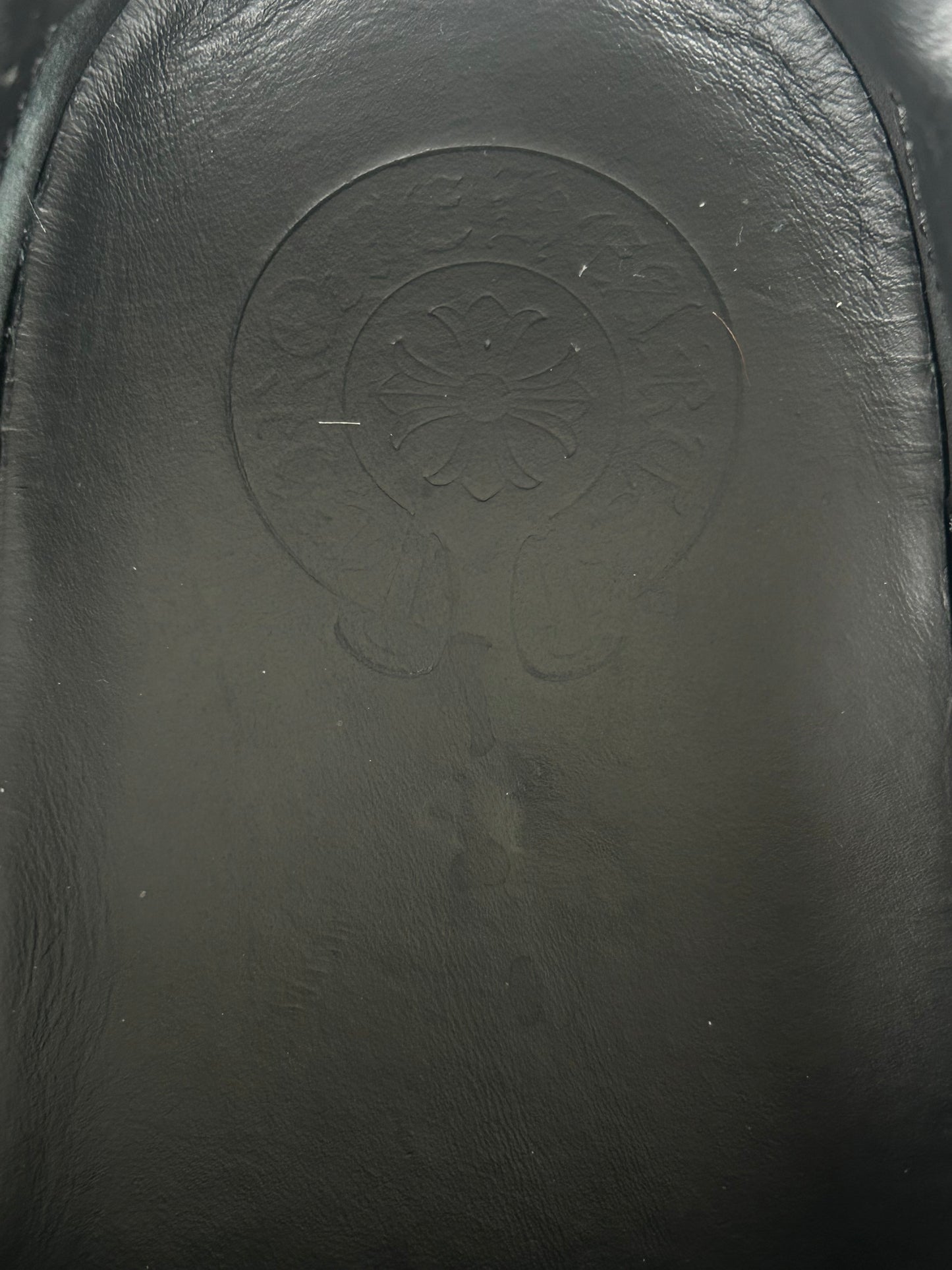 Chrome Hearts Black Leather Dagger Slip On Sneakers
