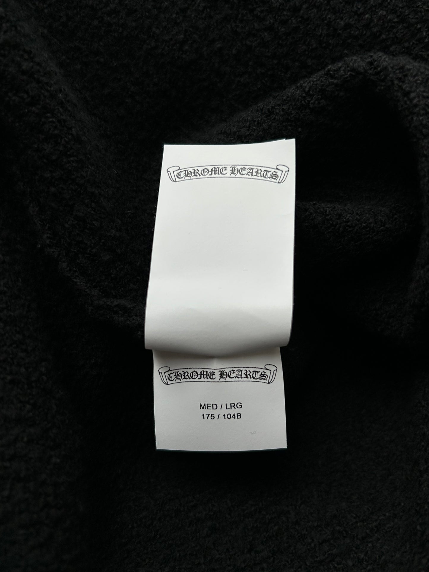 Chrome Hearts Black Ponyhair Cross Patch Knitted Sweater