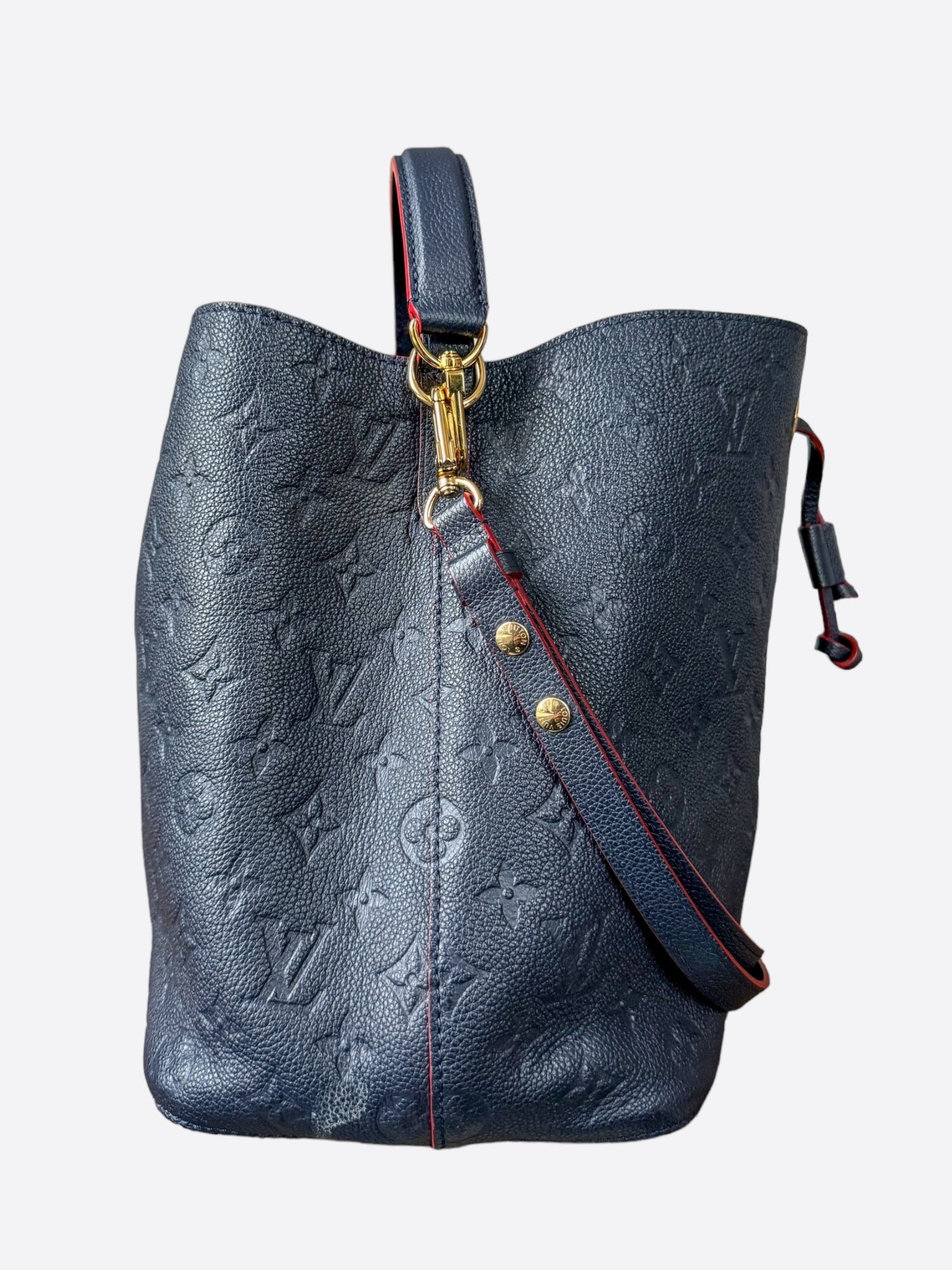 Louis Vuitton Navy & Red Empreinte Monogram Neo Noe Bag