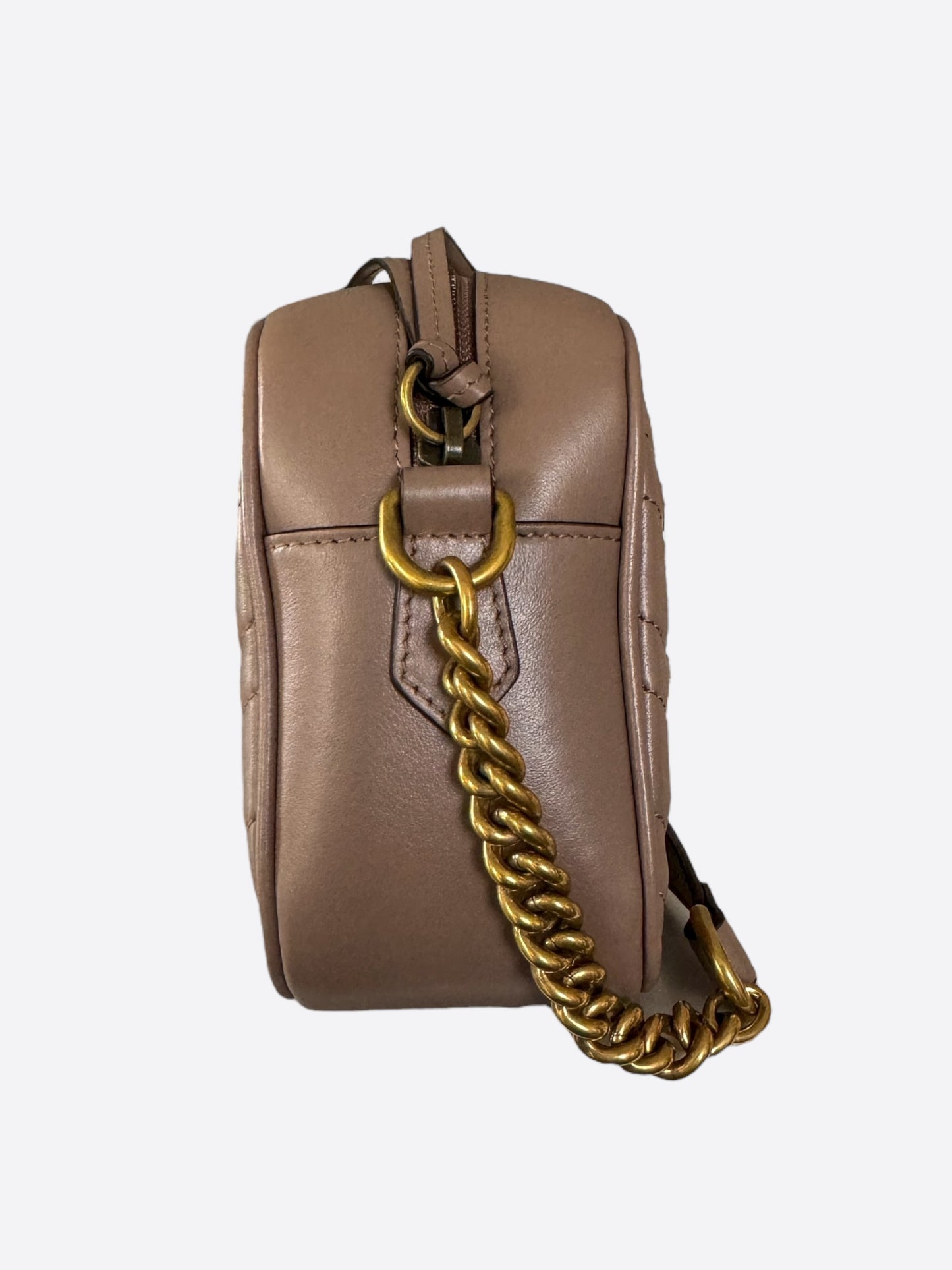 Gucci Dusty Pink Leather Marmont Small Shoulder Bag