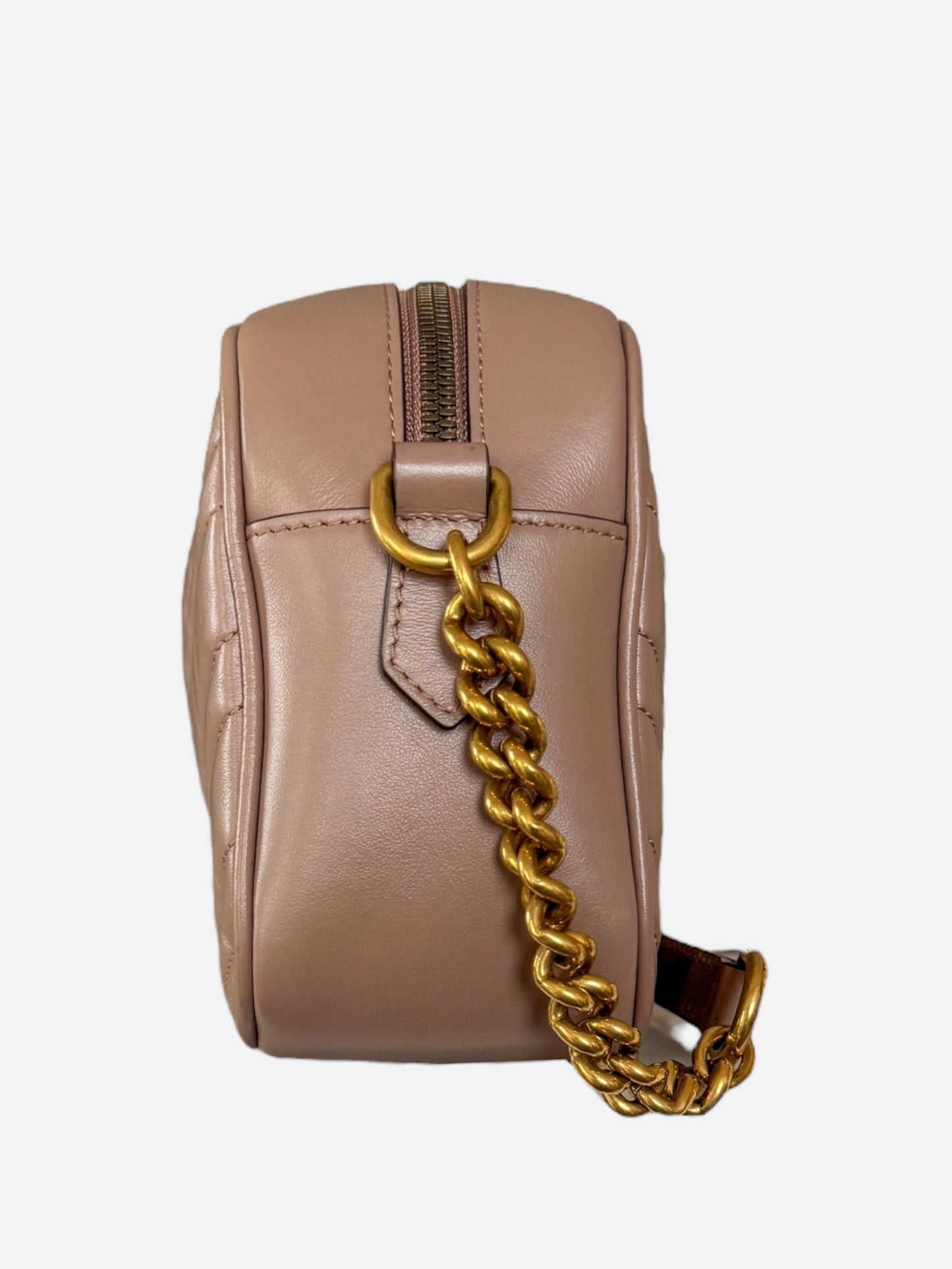 Gucci Dusty Pink Leather Marmont Small Shoulder Bag