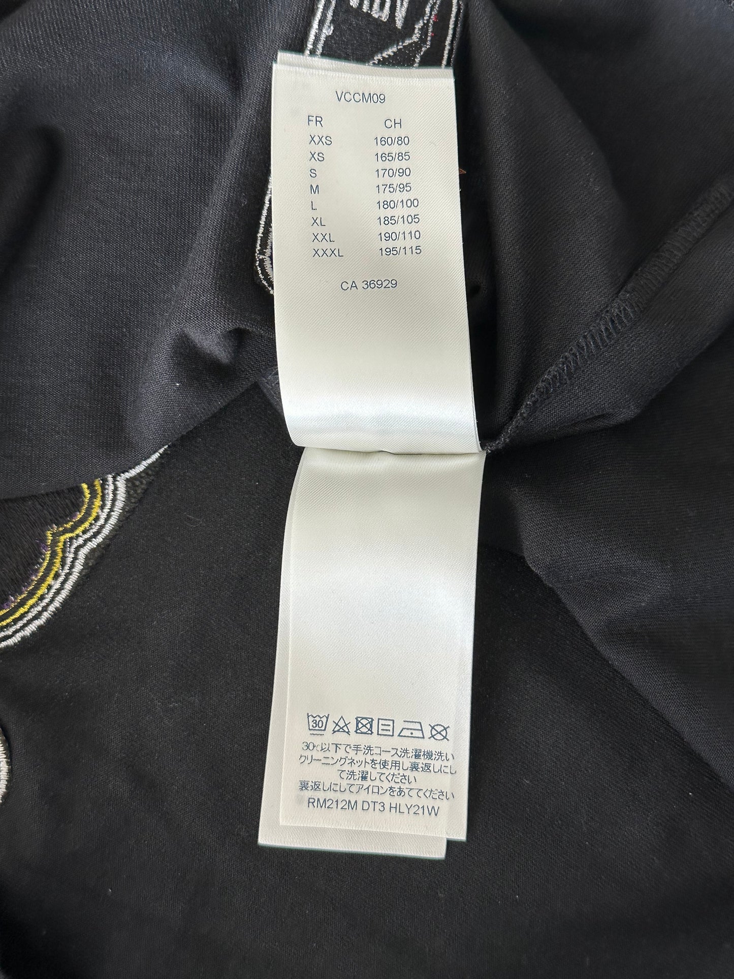 Louis Vuitton NBA Black Embroidered Patches T-Shirt