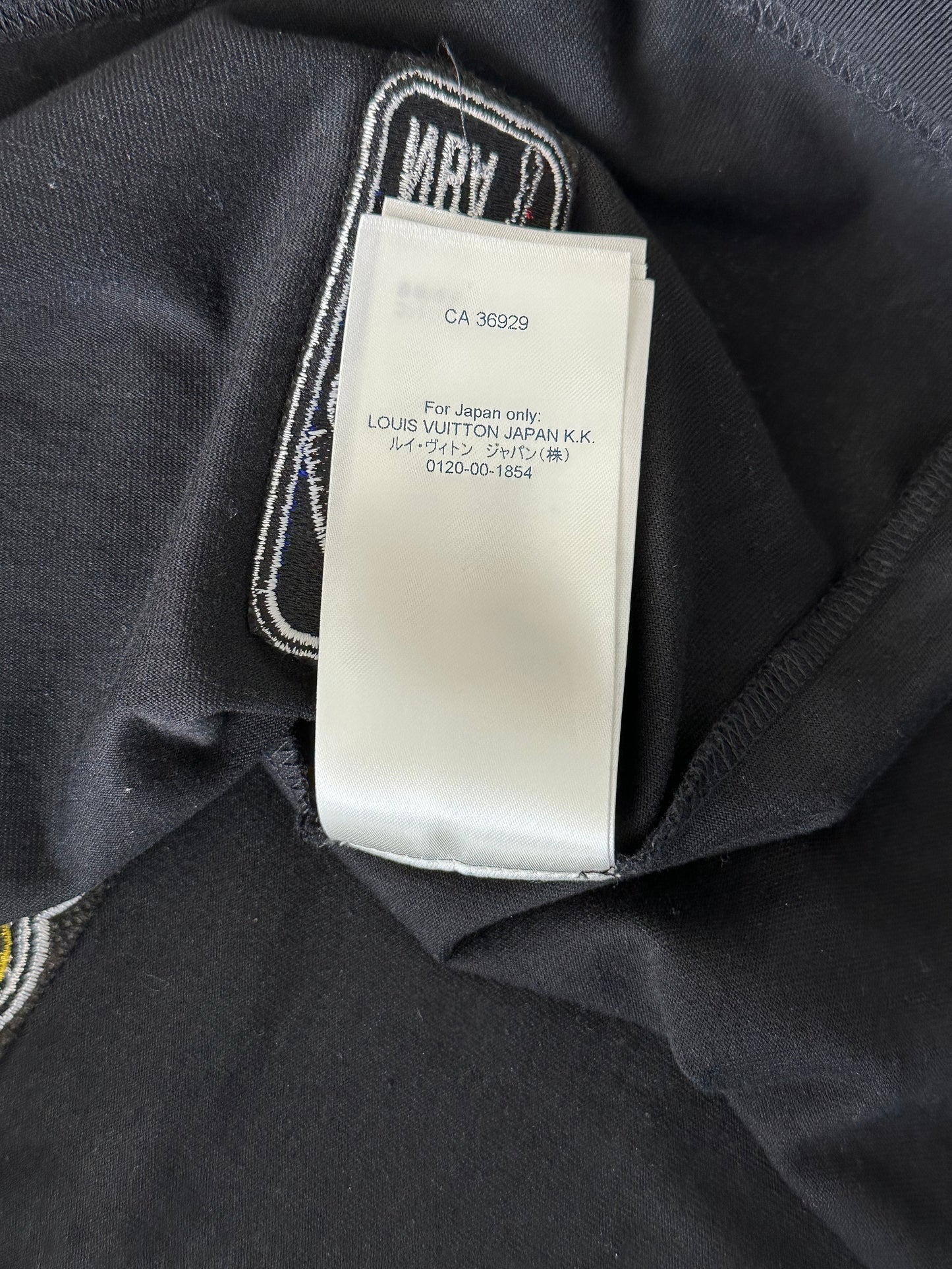 Louis Vuitton NBA Black Embroidered Patches T-Shirt