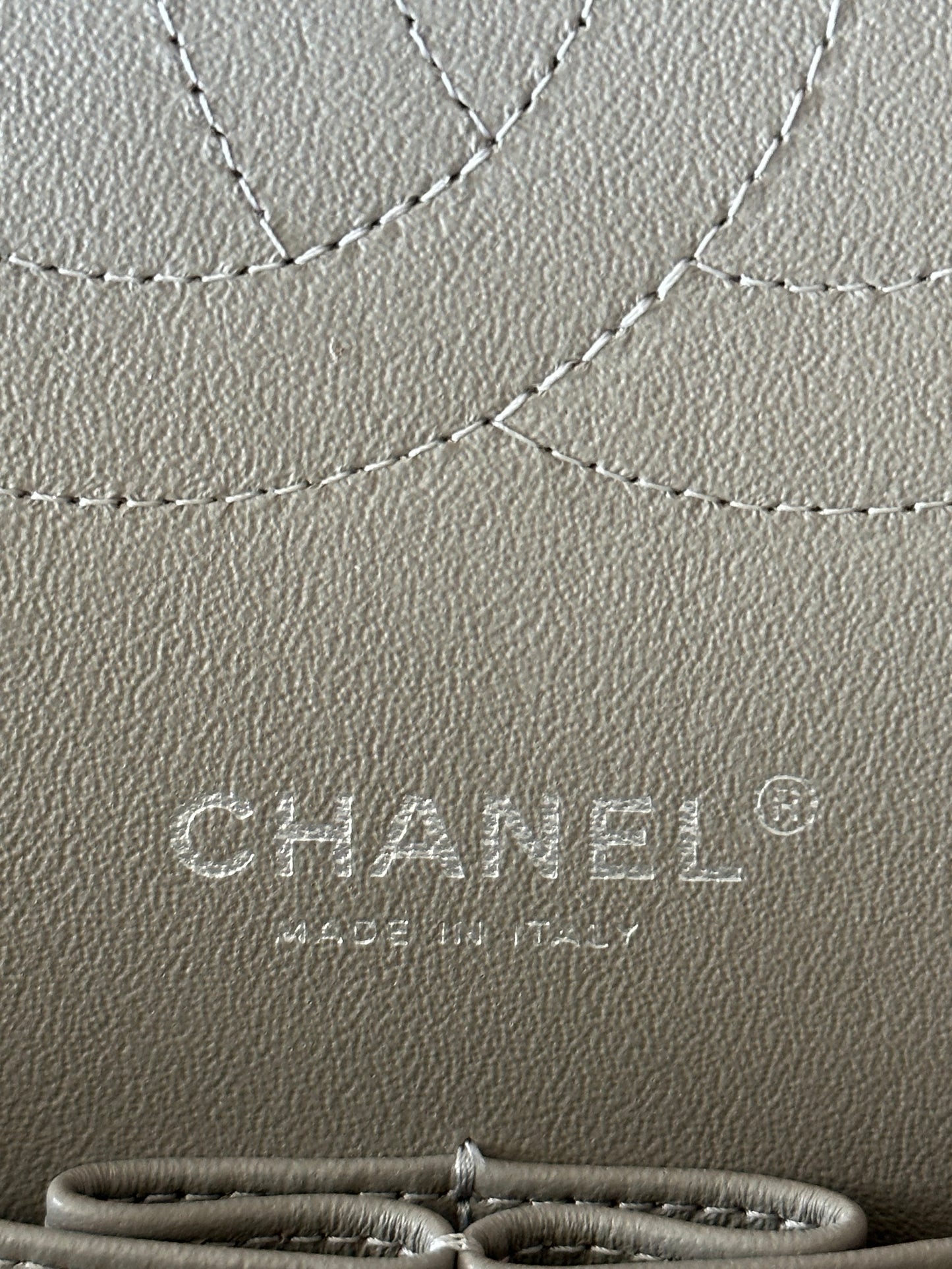Chanel Grey Suede Caviar Quilted Jumbo Flap Bag