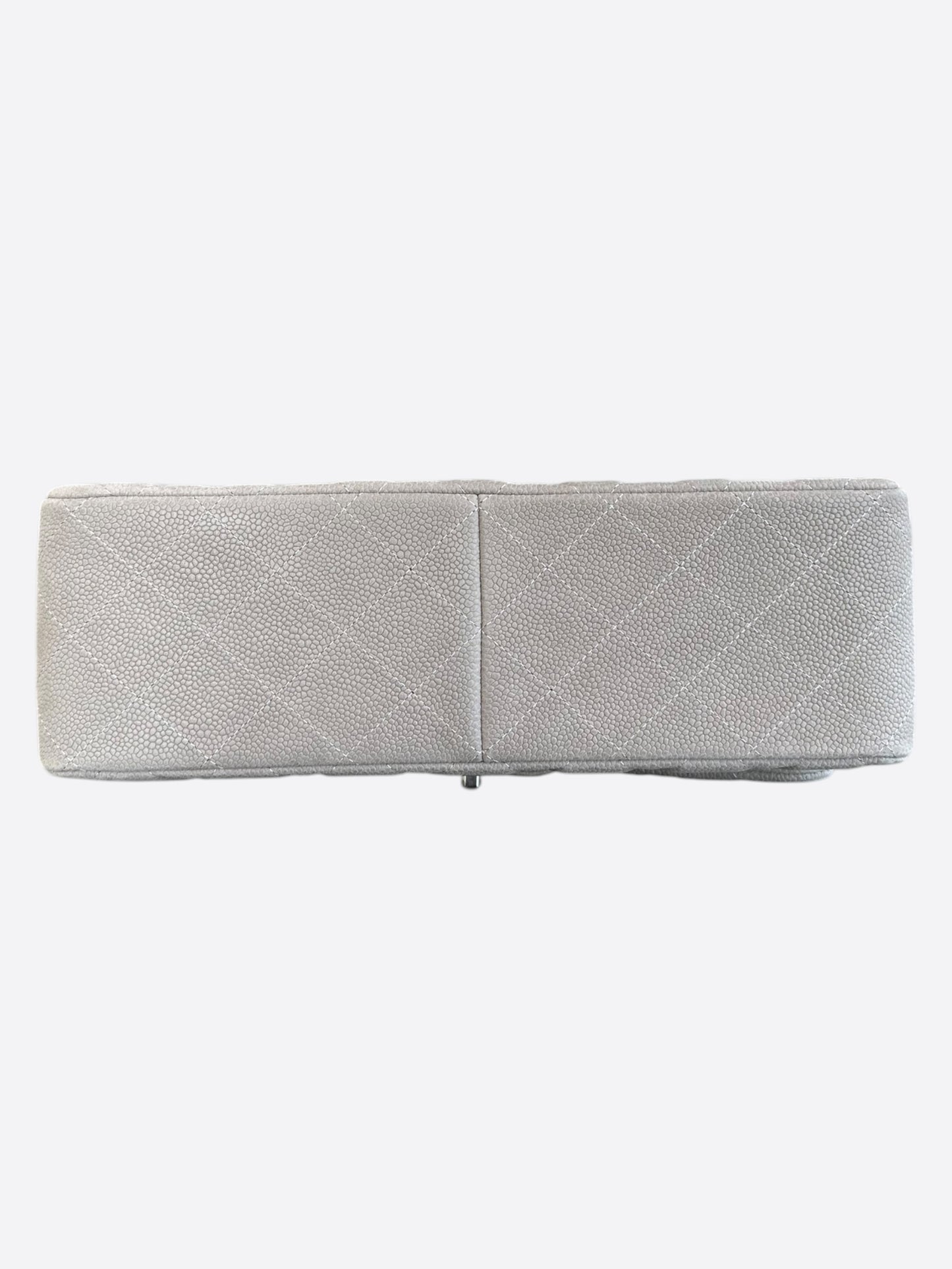 Chanel Grey Suede Caviar Quilted Jumbo Flap Bag