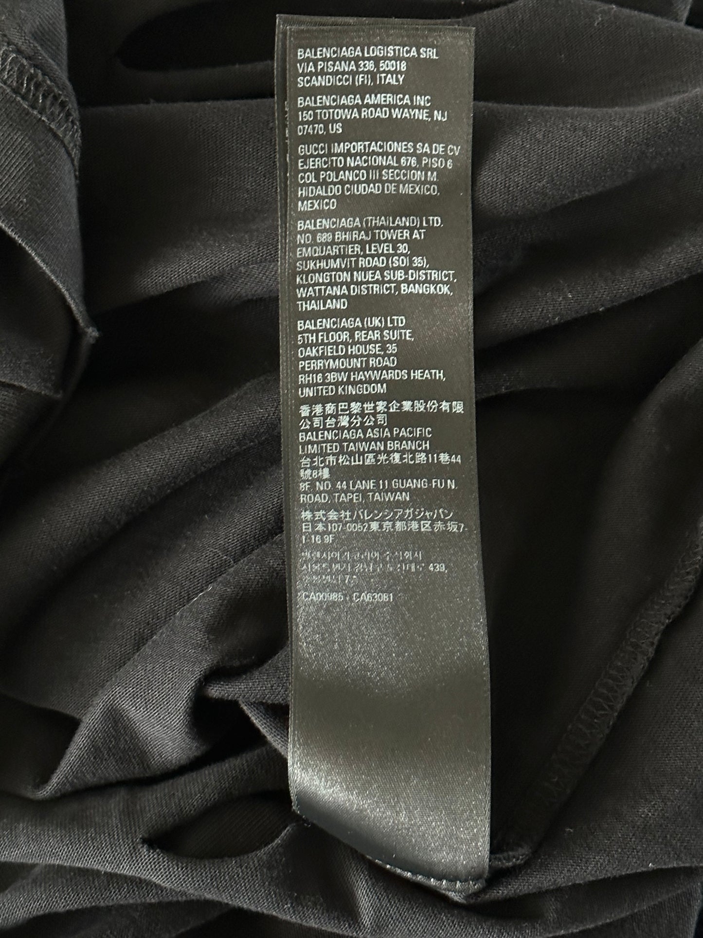 Balenciaga Black Distressed Logo T-Shirt