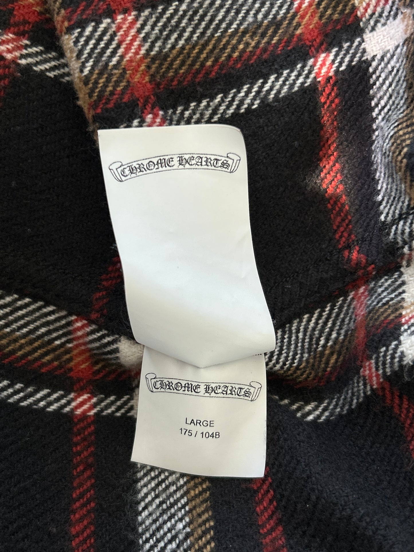 Chrome Hearts Black & Red Plaid Flannel Jacket