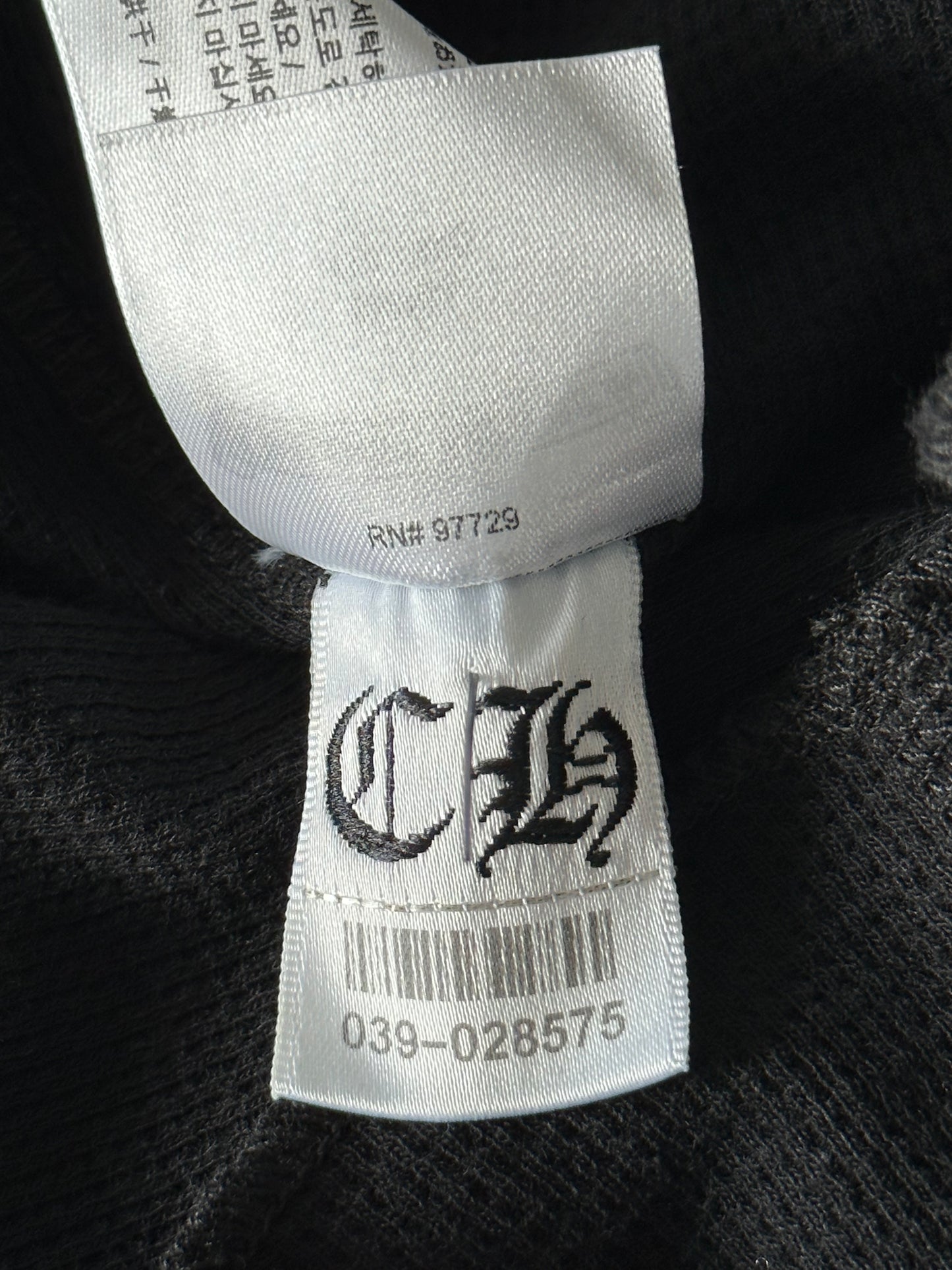 Chrome Hearts Black & White Dagger Logo Thermal Longsleeve T-Shirt