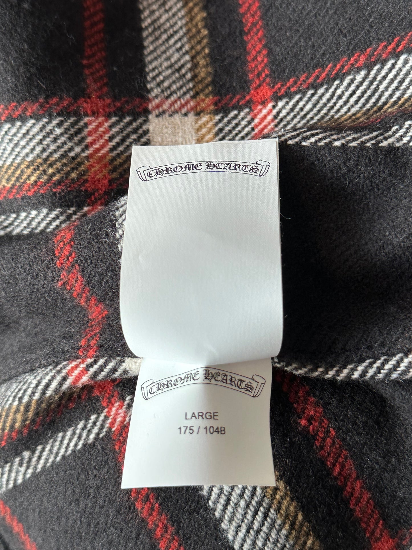 Chrome Hearts Black Plaid Flannel Jacket