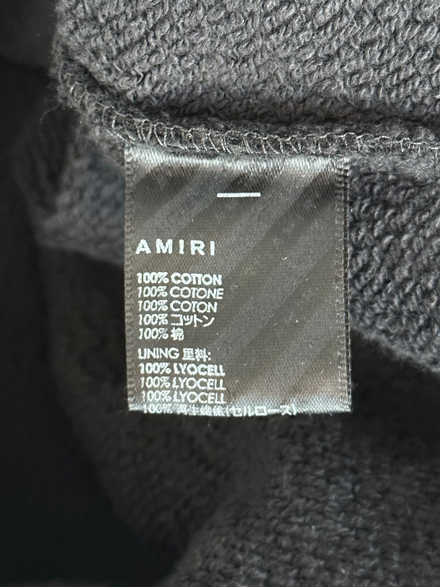 Amiri Black & White 22 Distressed Logo Hoodie