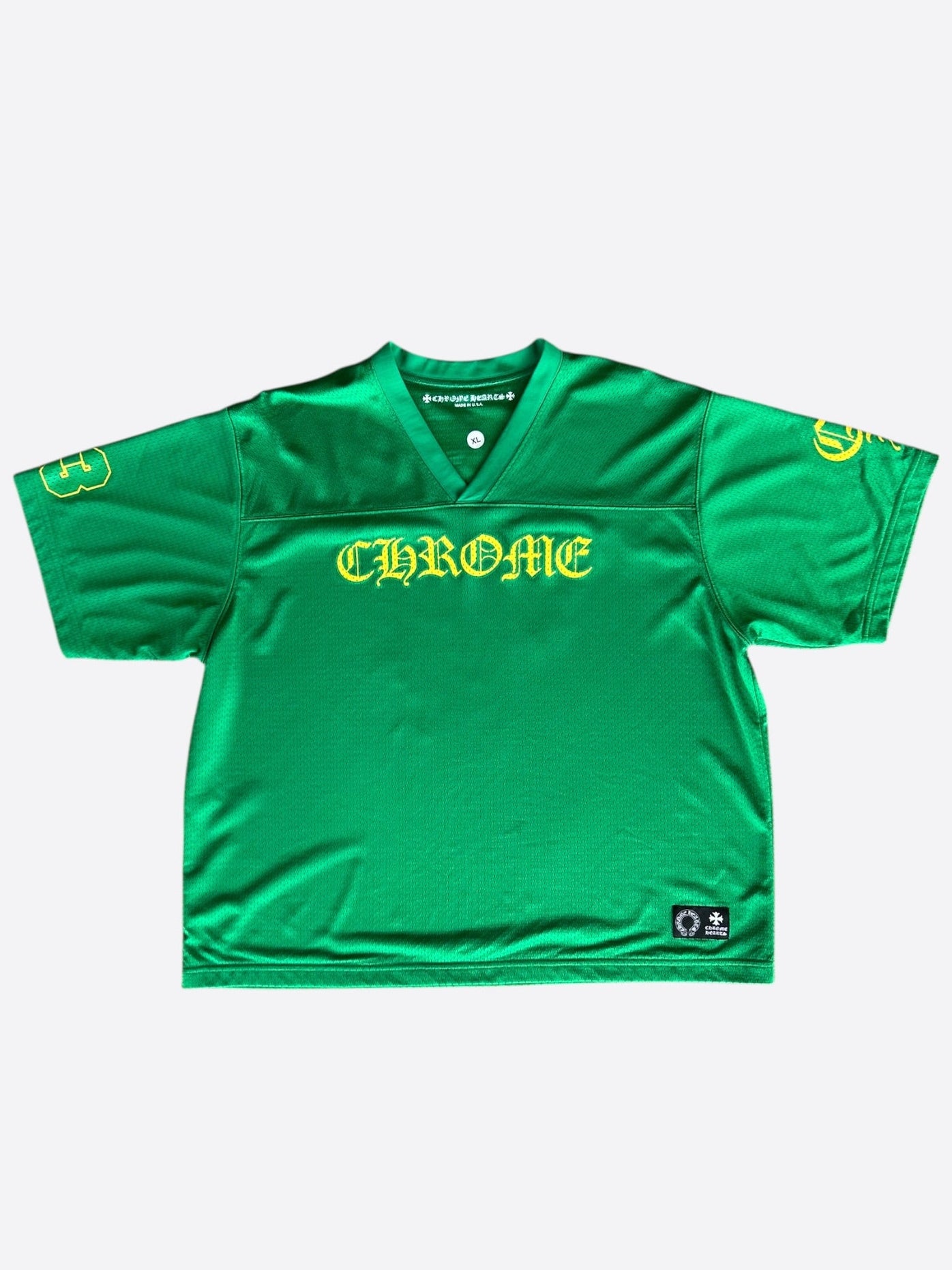 Chrome Hearts Green & Yellow Logo Mesh Jersey T-Shirt – Savonches