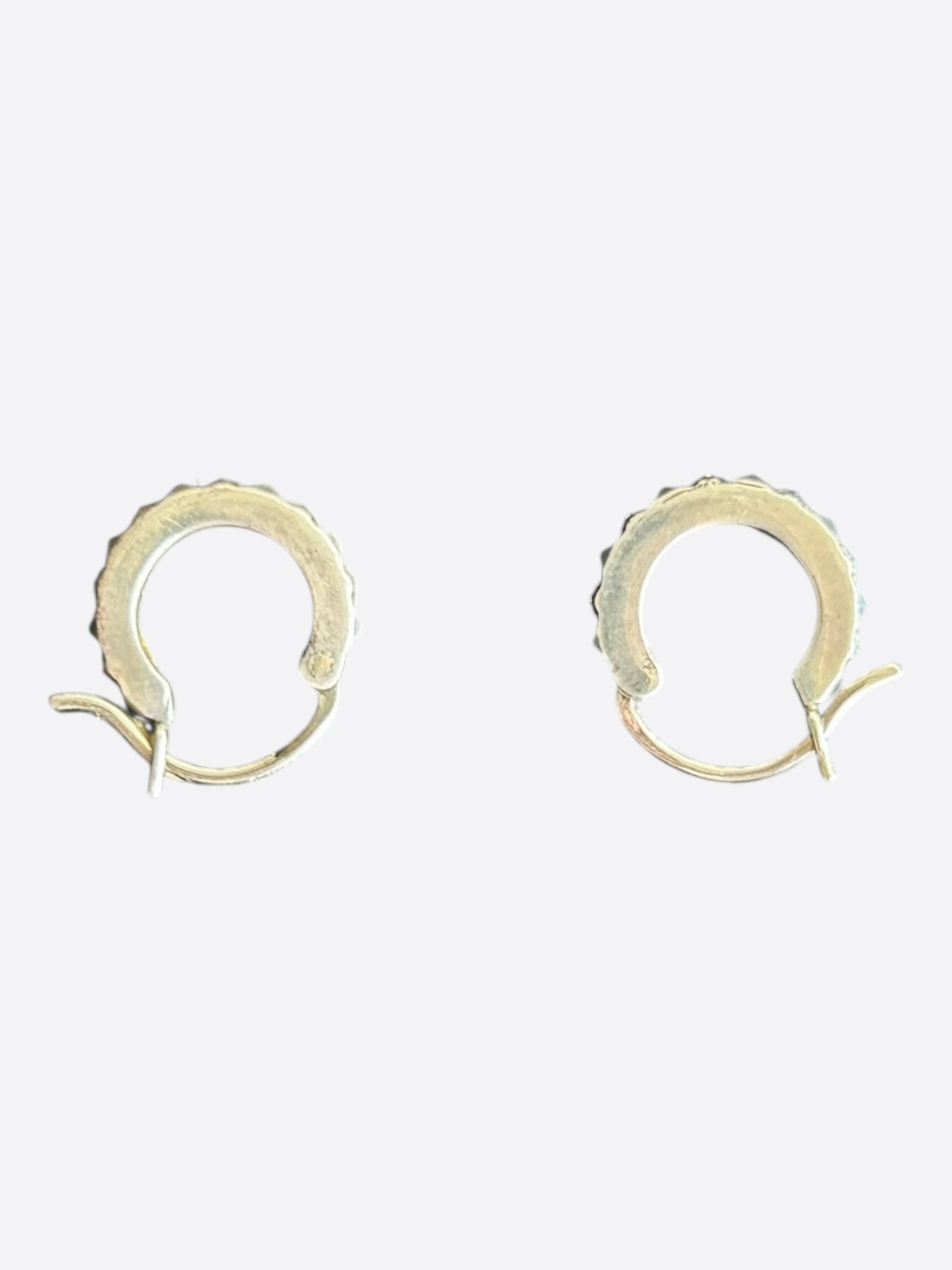 Chrome Hearts Silver Cross Hoop Earrings