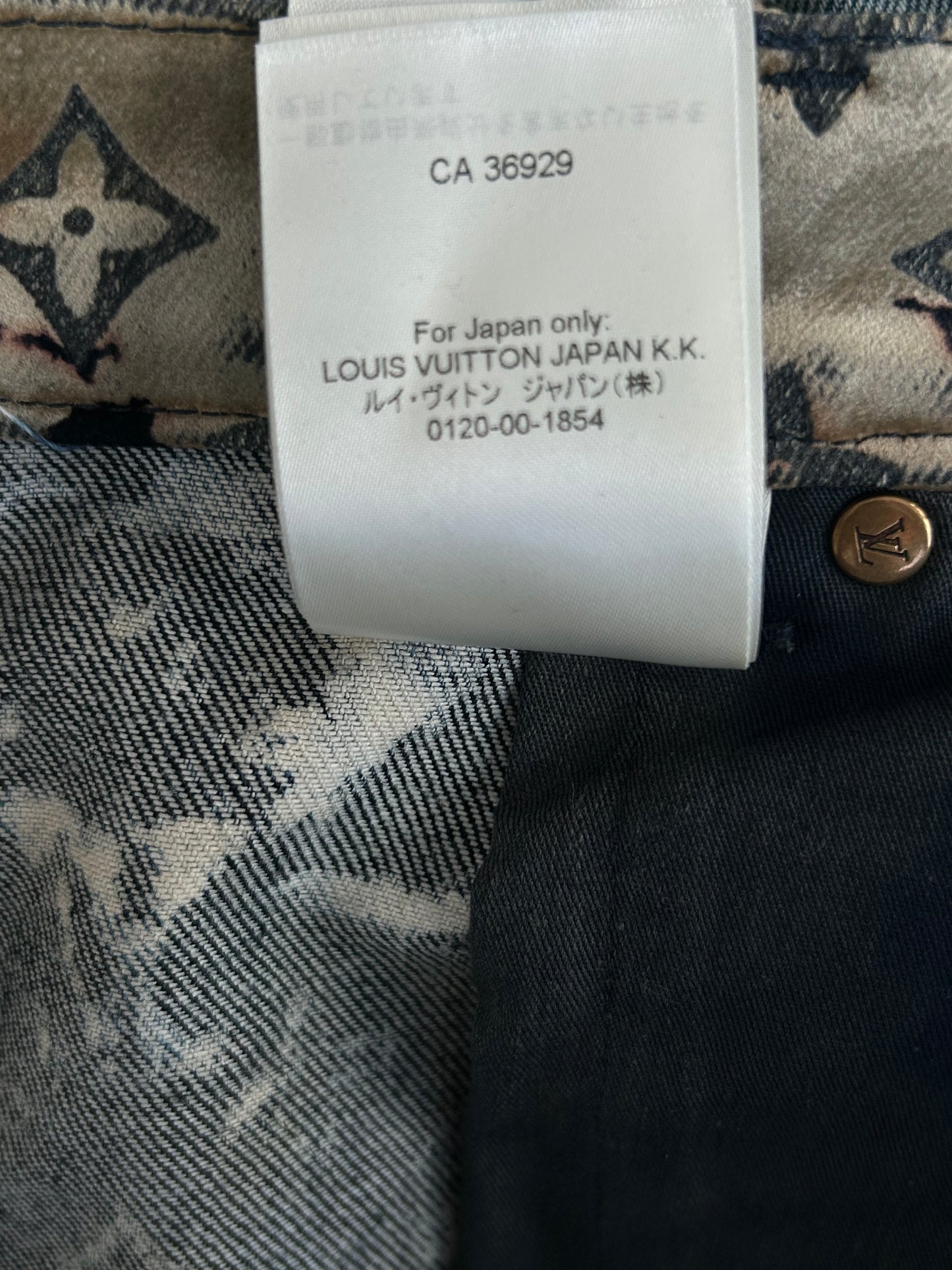 Louis Vuitton Blue Bleached Monogram Velvet Jeans