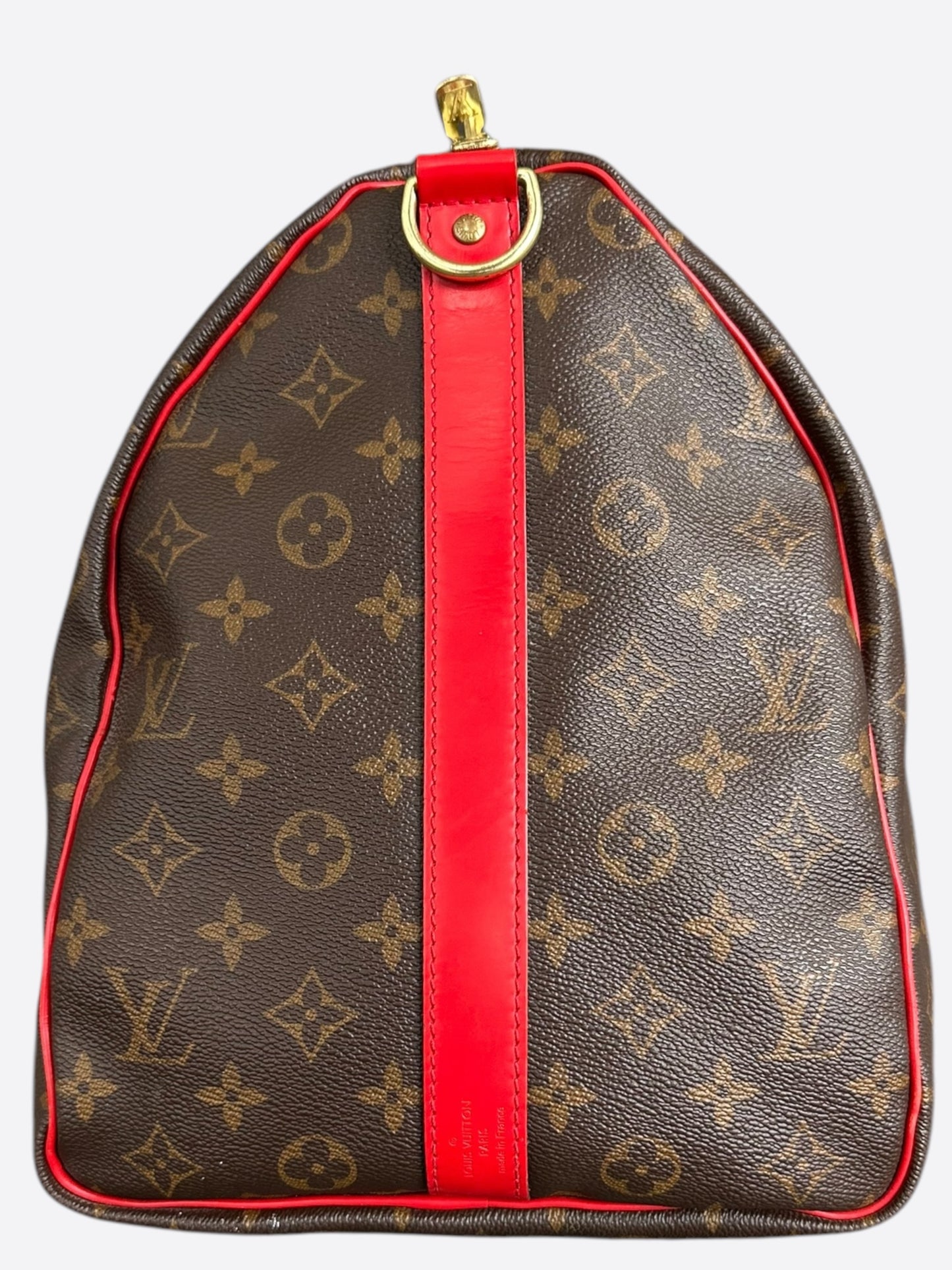 Louis Vuitton Brown & Red Monogram Keepall 50