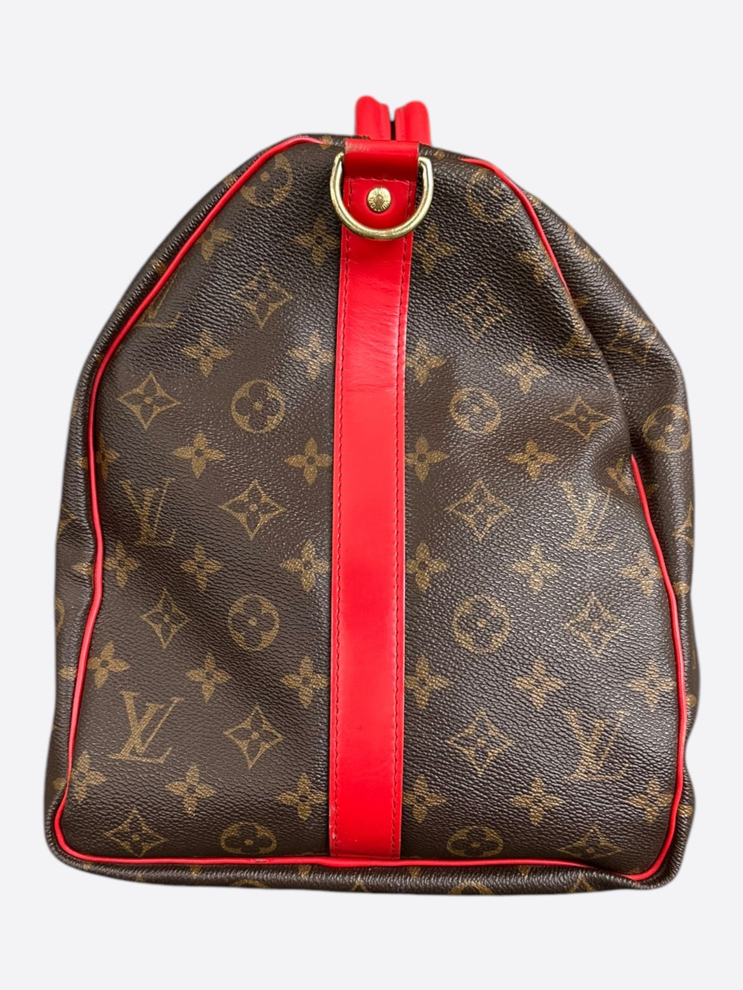 Louis Vuitton Brown & Red Monogram Keepall 50