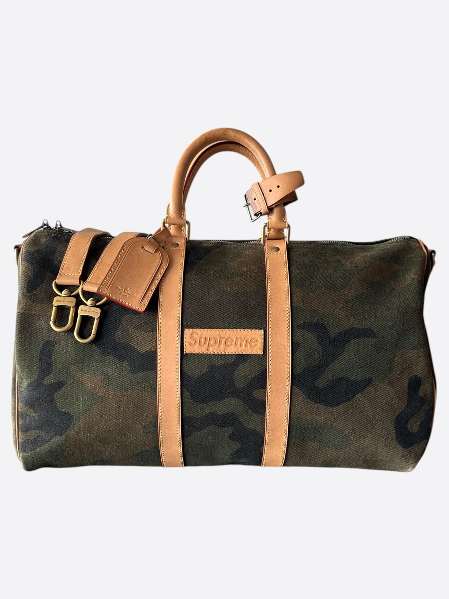 Louis Vuitton Supreme Camouflage Monogram Keepall 45