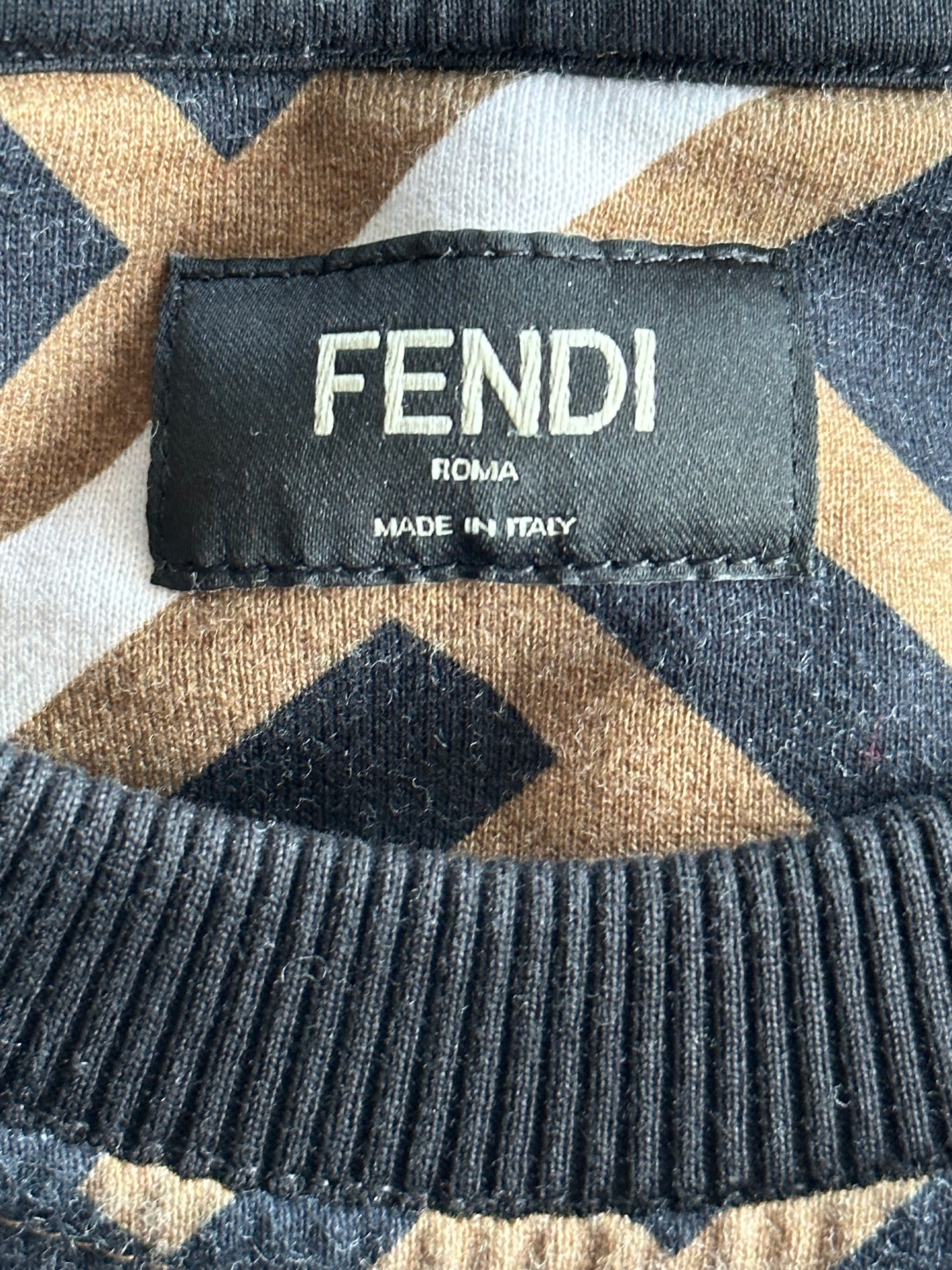 Fendi Brown & Black FF Logo Striped Sweater