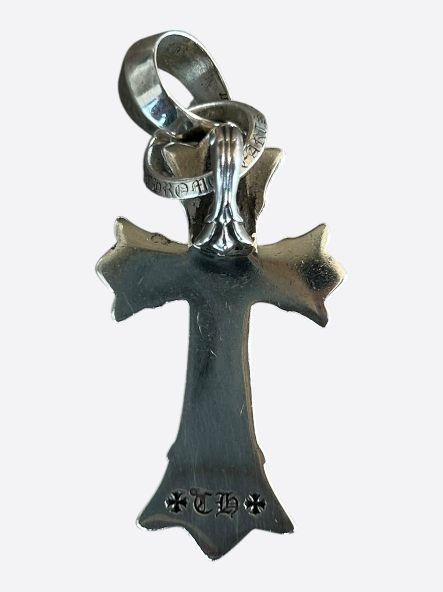 Chrome Hearts Silver Double Cross Pendant