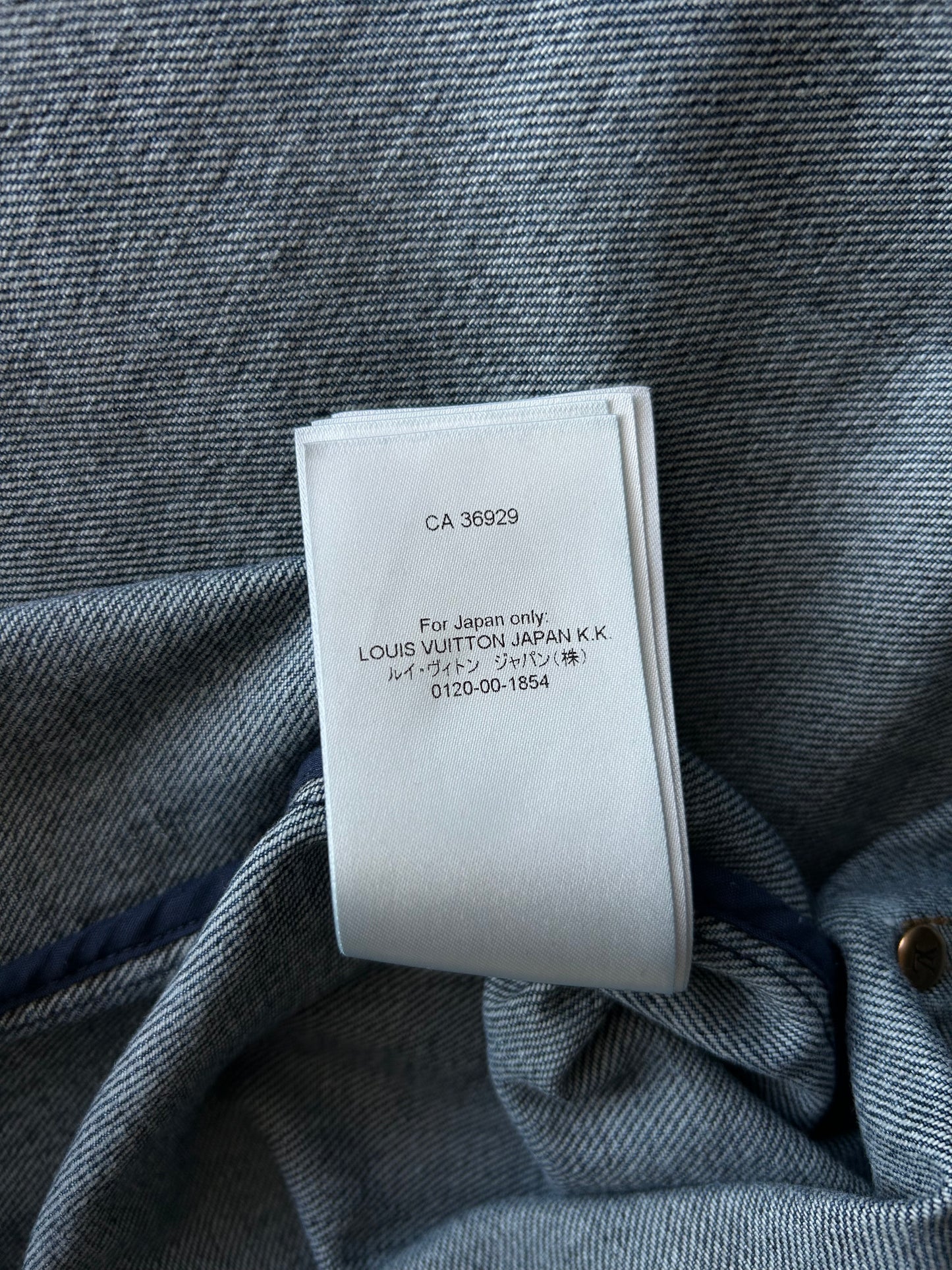 Louis Vuitton Blue Map Monogram Denim Button Up Shirt