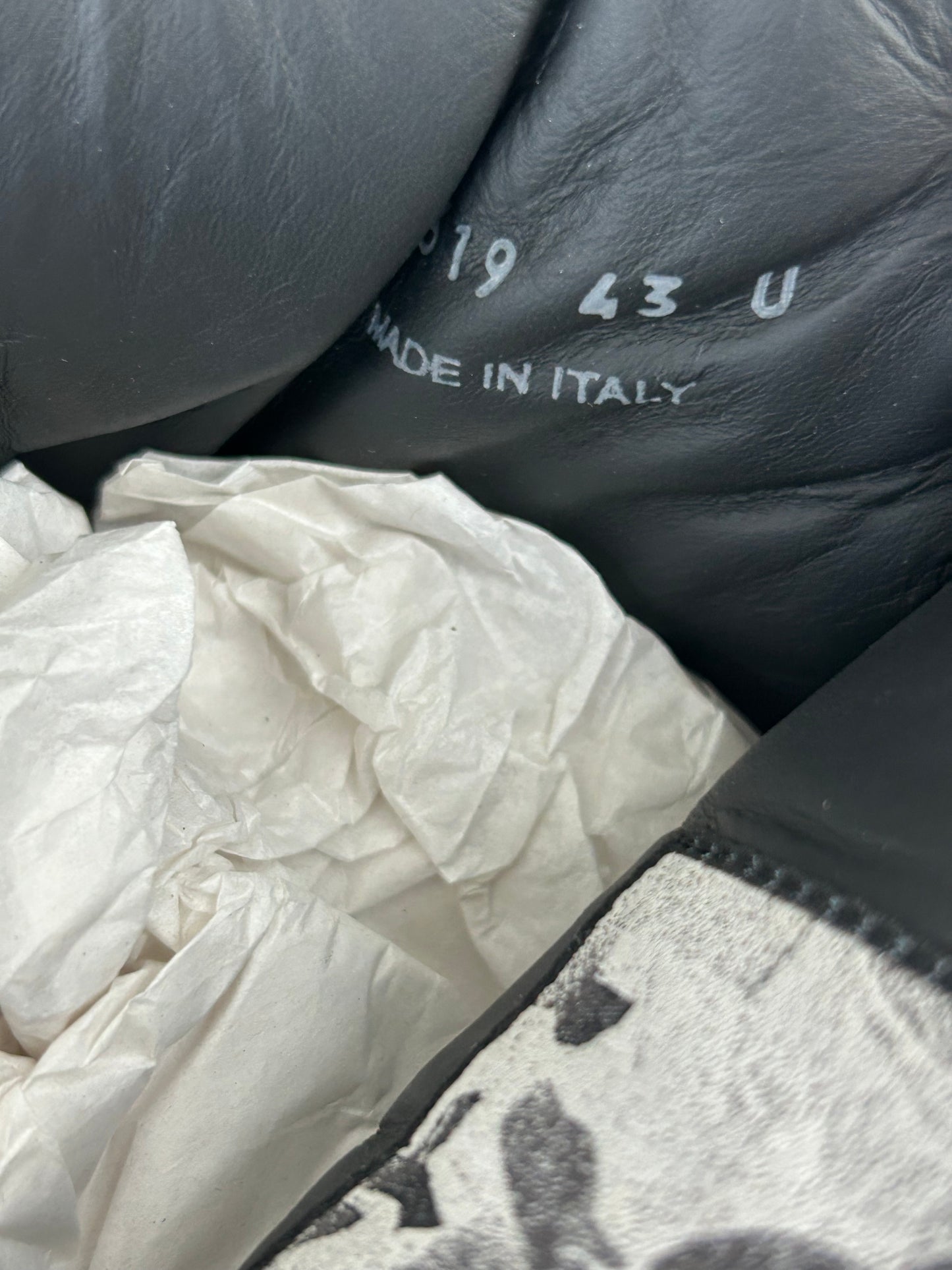 Rick Owens Black & White Leather Jumbo Lace High Top Puffer Sneakers