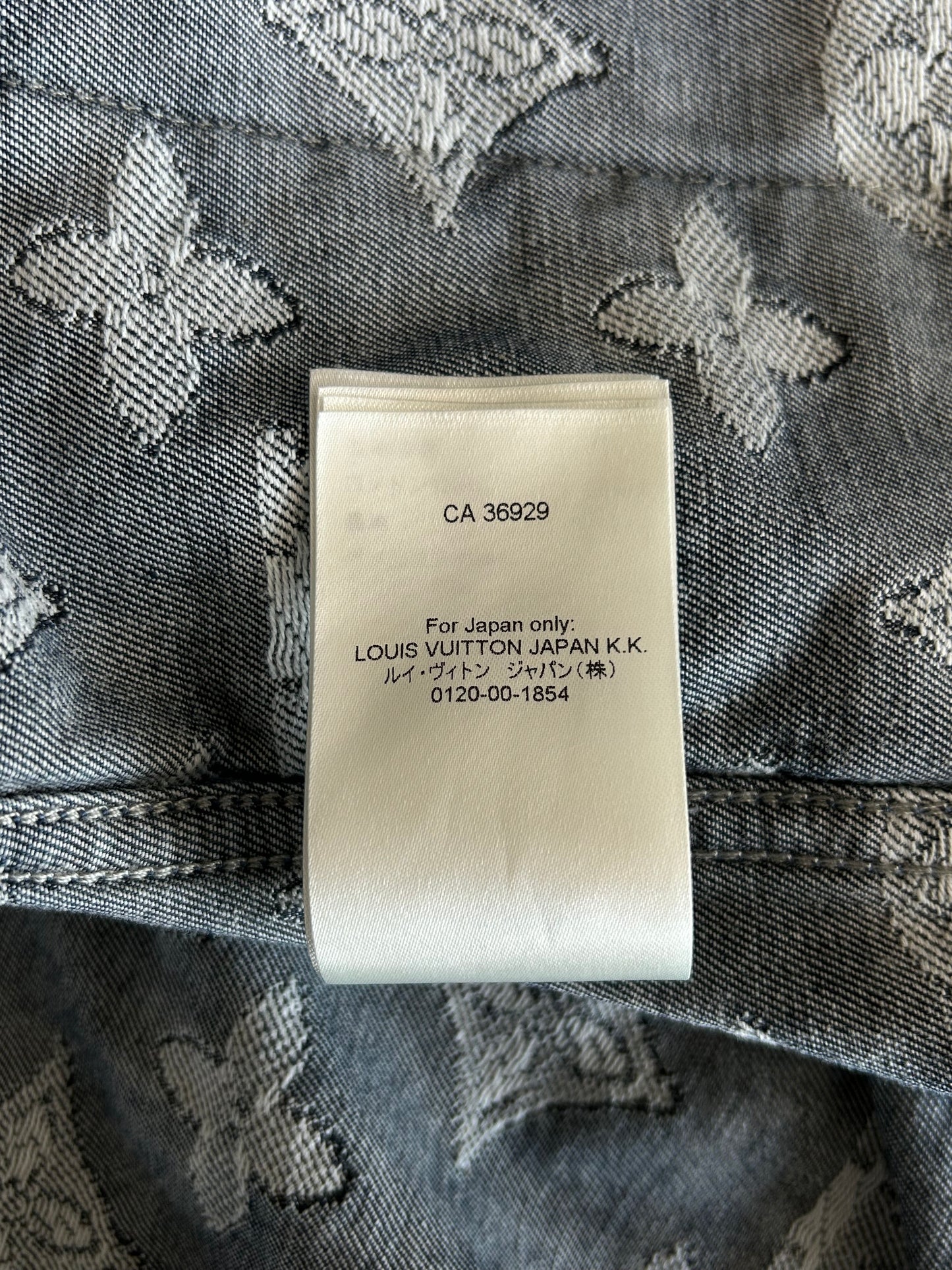 Louis Vuitton Washed Blue & White Monogram Button Up Shirt