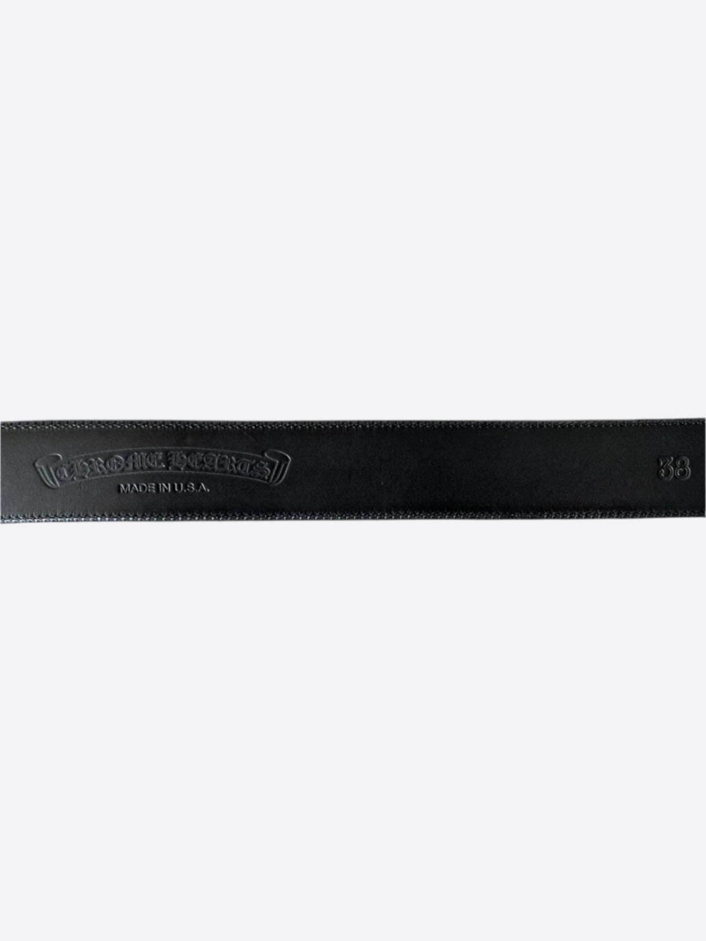 Chrome Hearts Black & Silver Cemetery Buckle Belt