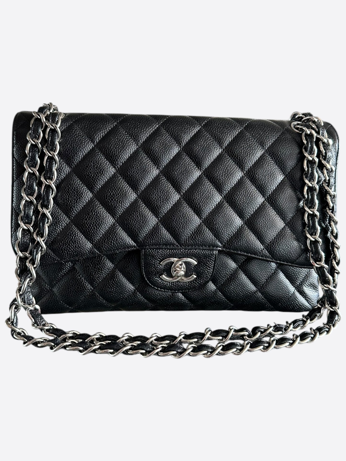 Chanel Black Caviar Quilted Medium Flap Bag