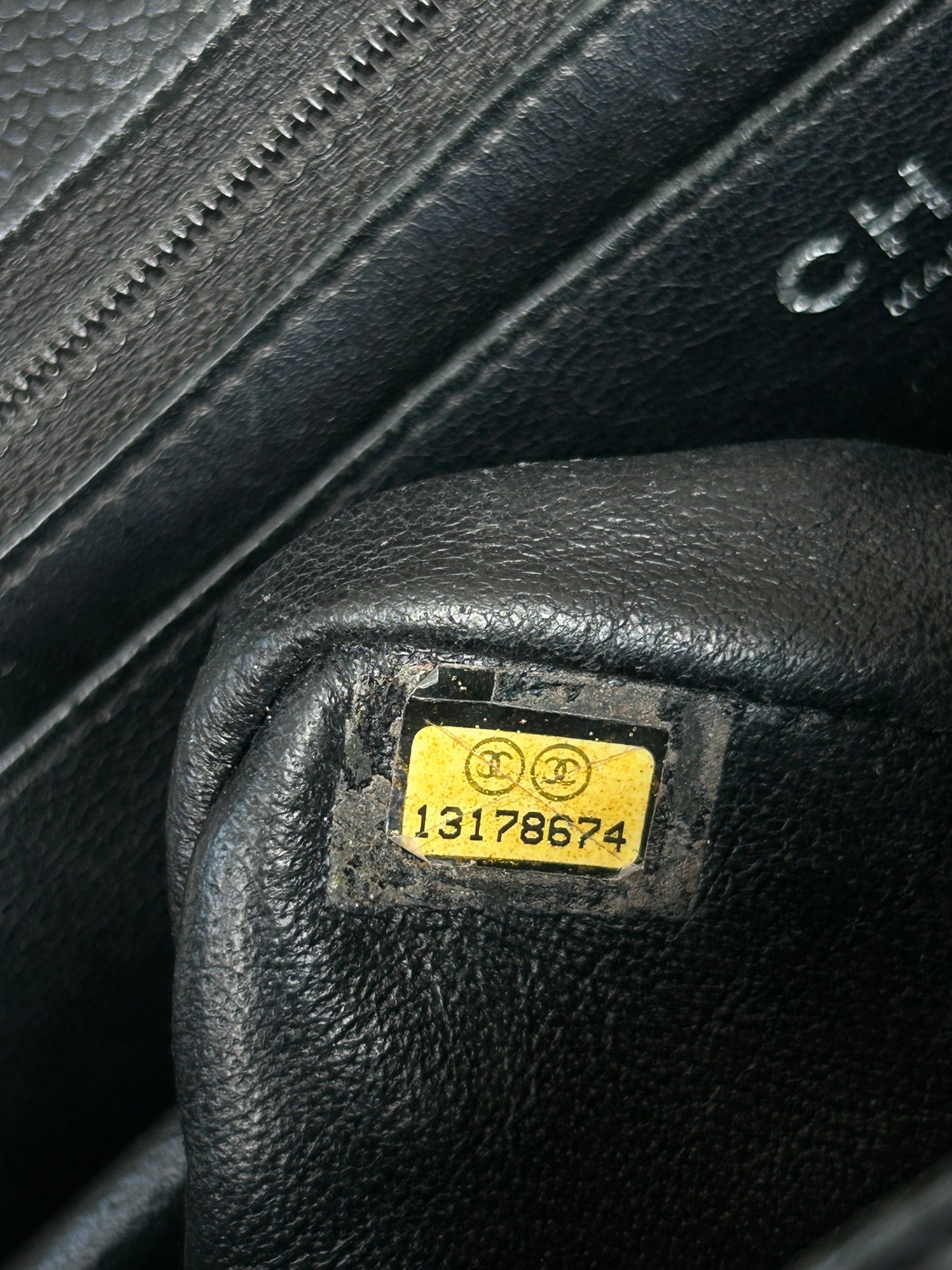 Chanel Black Caviar Quilted Jumbo Flap Bag