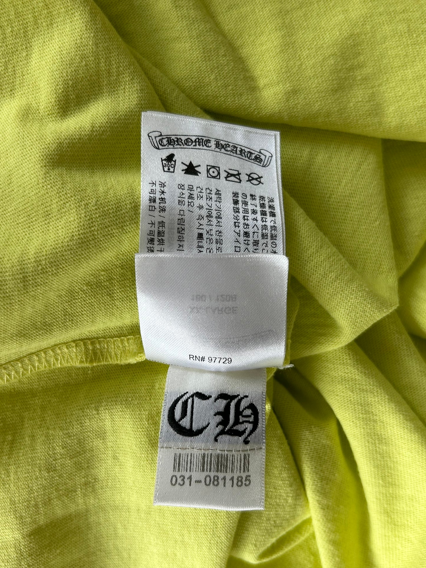 Chrome Hearts Matty Boy Lime Green Chainlink T-Shirt