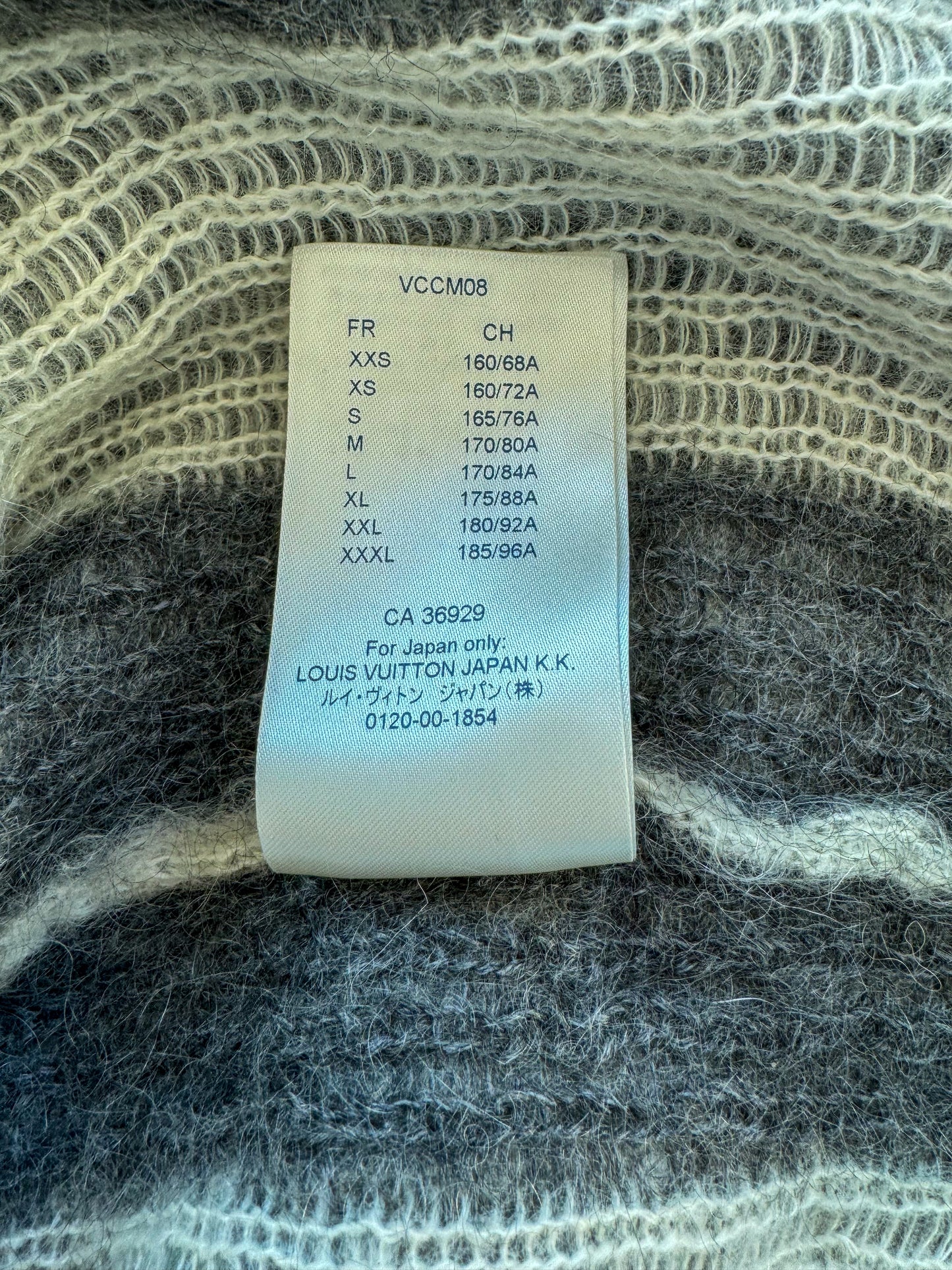 Louis Vuitton Grey & White USA Flag Mohair Sweater