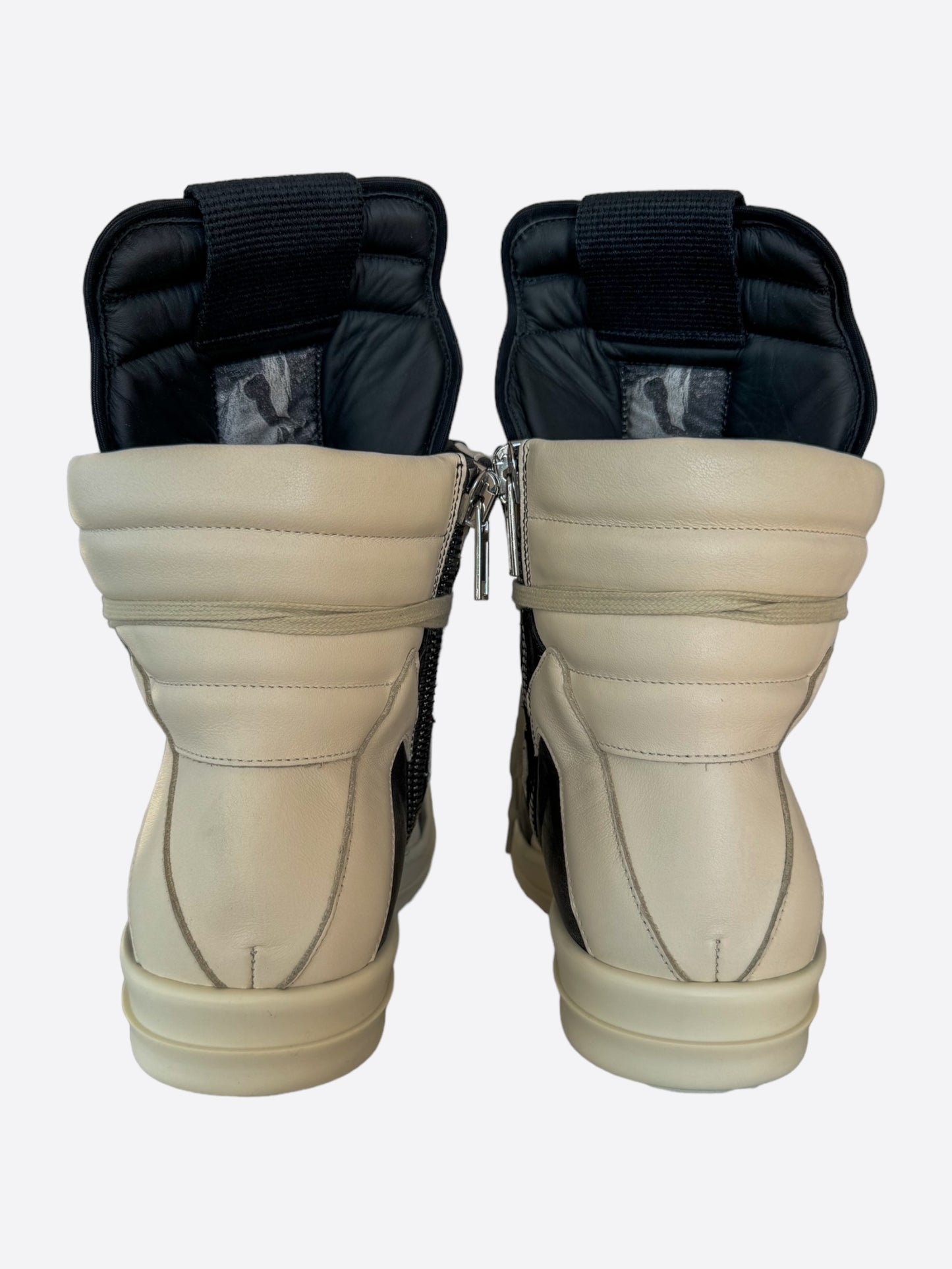 Rick Owens Black & White Geobasket Sneakers