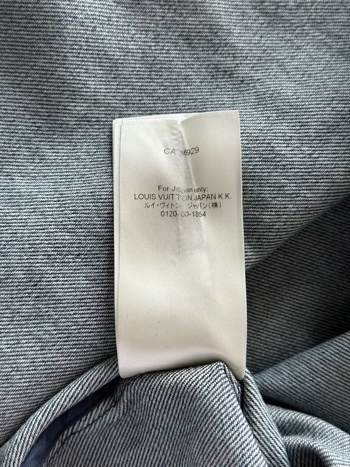 Louis Vuitton Blue Map Monogram Denim Button Up Shirt