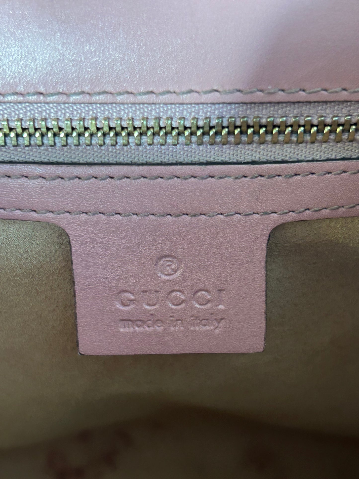 Gucci Pink Embossed GG Monogram Medium Shoulder Bag
