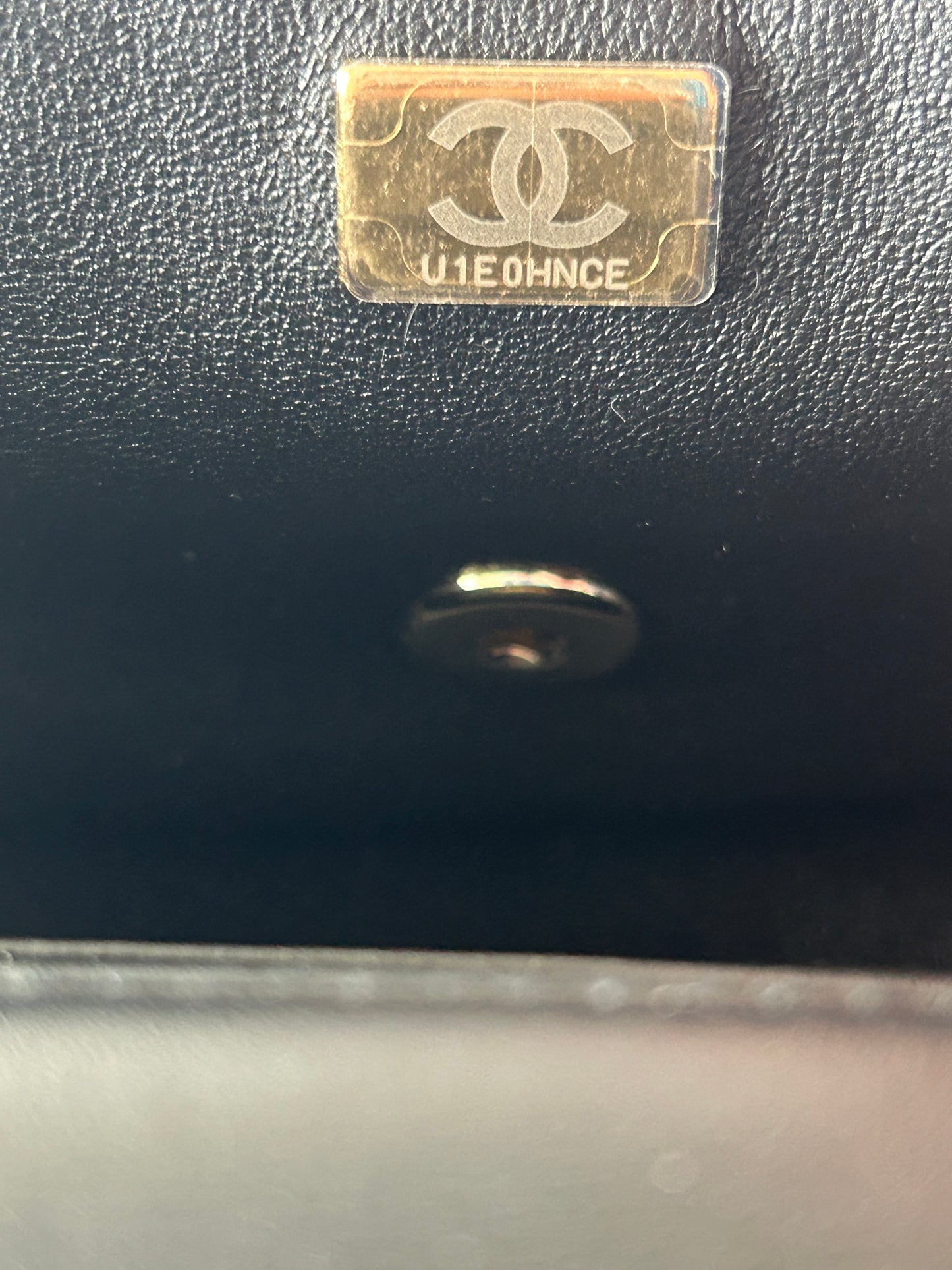 Chanel Black Lambskin Quilted Mini Top Handle Flap Bag