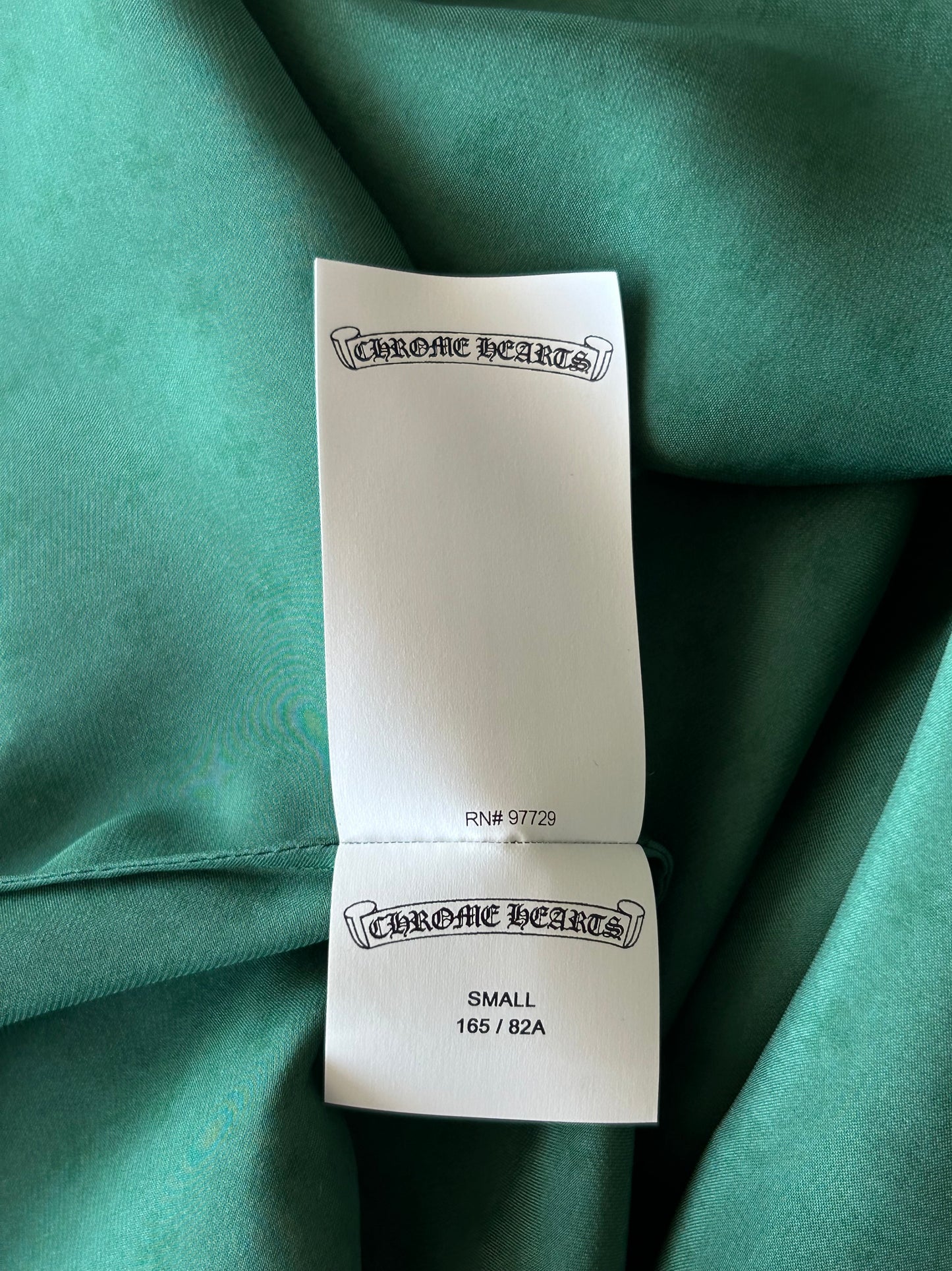 Chrome Hearts Green Cross Jacquard Silk Button Up Shirt