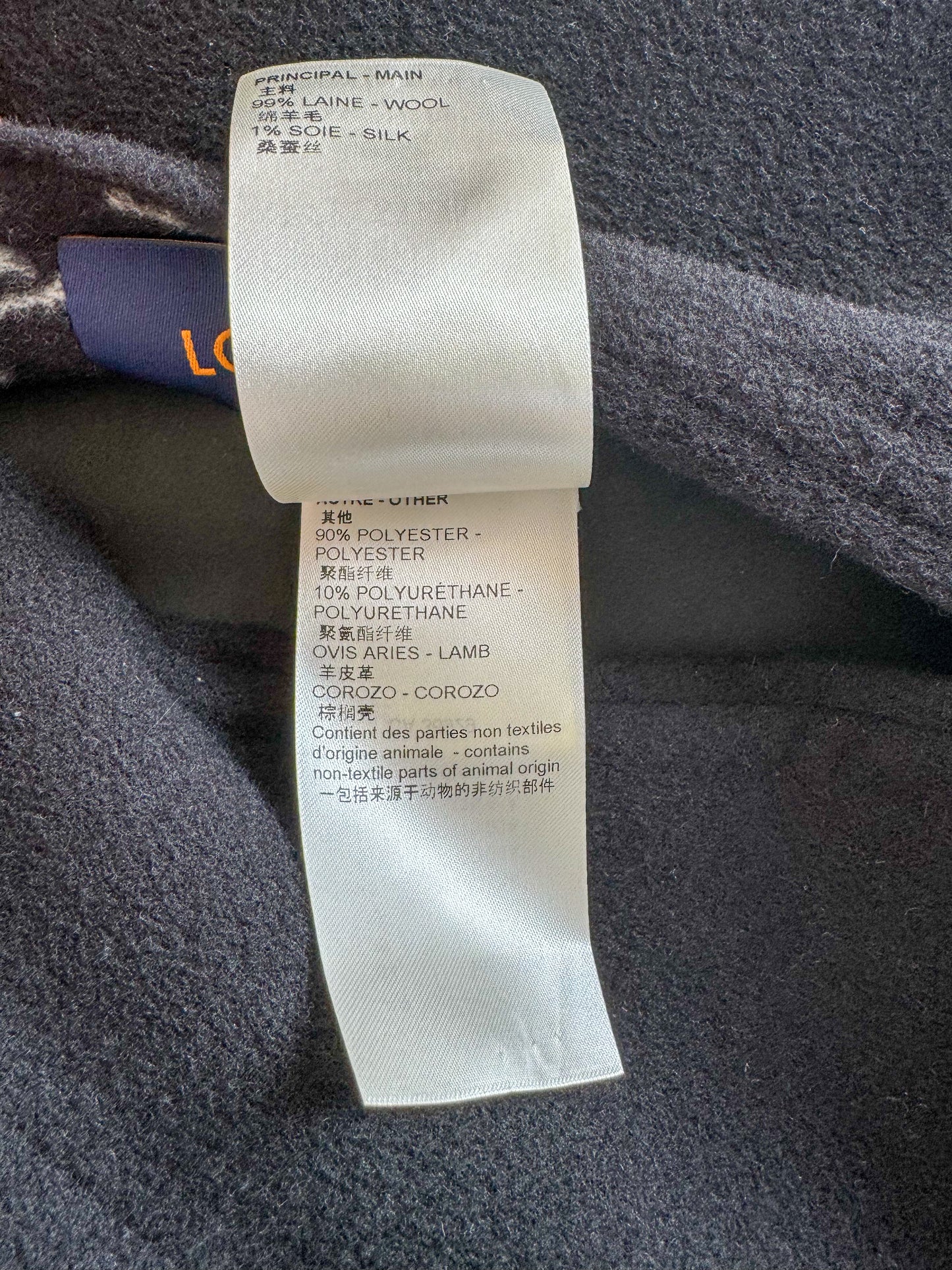 Louis Vuitton Black & Grey Monogram Reversible Wool Peacoat