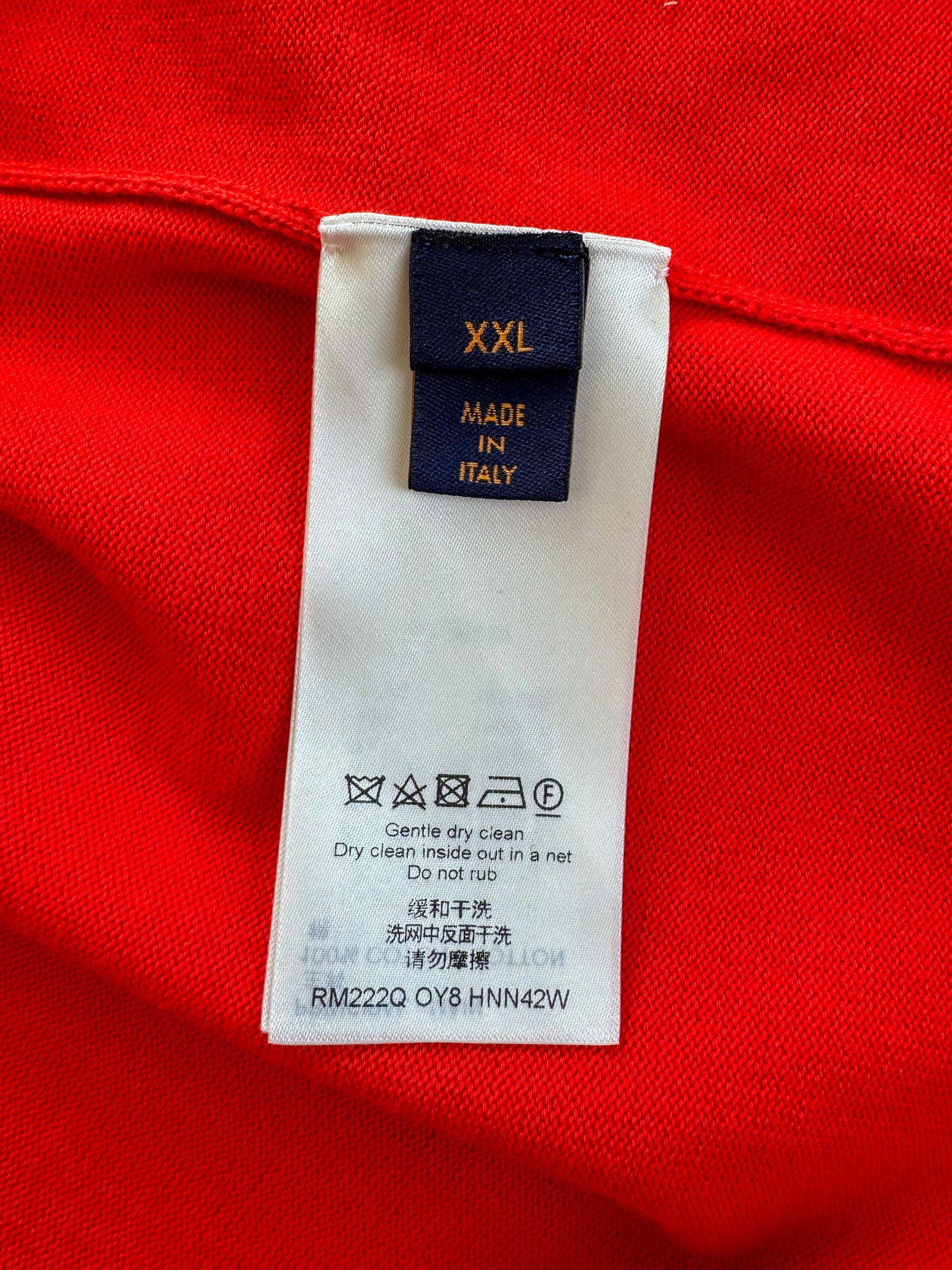 Louis Vuitton Red Pin Logo Embroidered T-Shirt